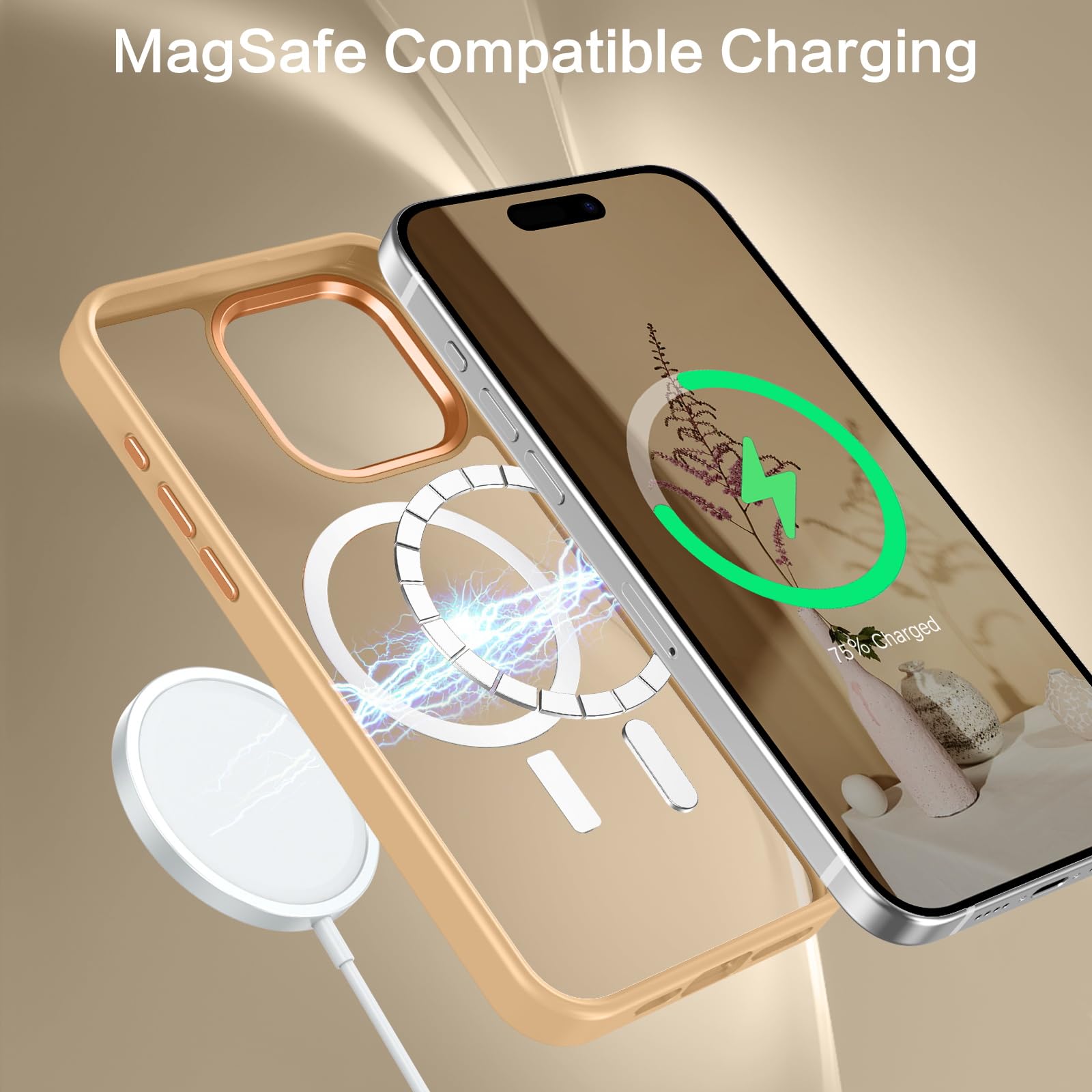 Bentoben For Iphone 15 Pro Max Case,Iphone 15 Pro Max Magnetic Phone Case [Compatible With Magsafe] Translucent Matte Shockproof
