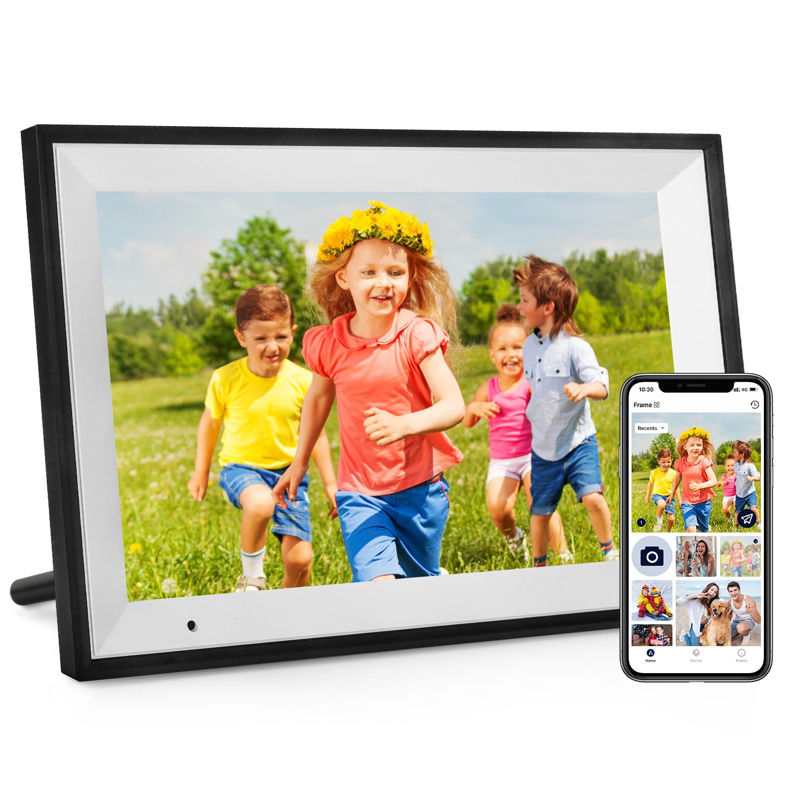 Digital Picture Frame 10.1 Inch Digital Photo Frame 32GB Storage, WiFi Picture Frame with1280x800 IPS Touch Screen, Auto-Rotate