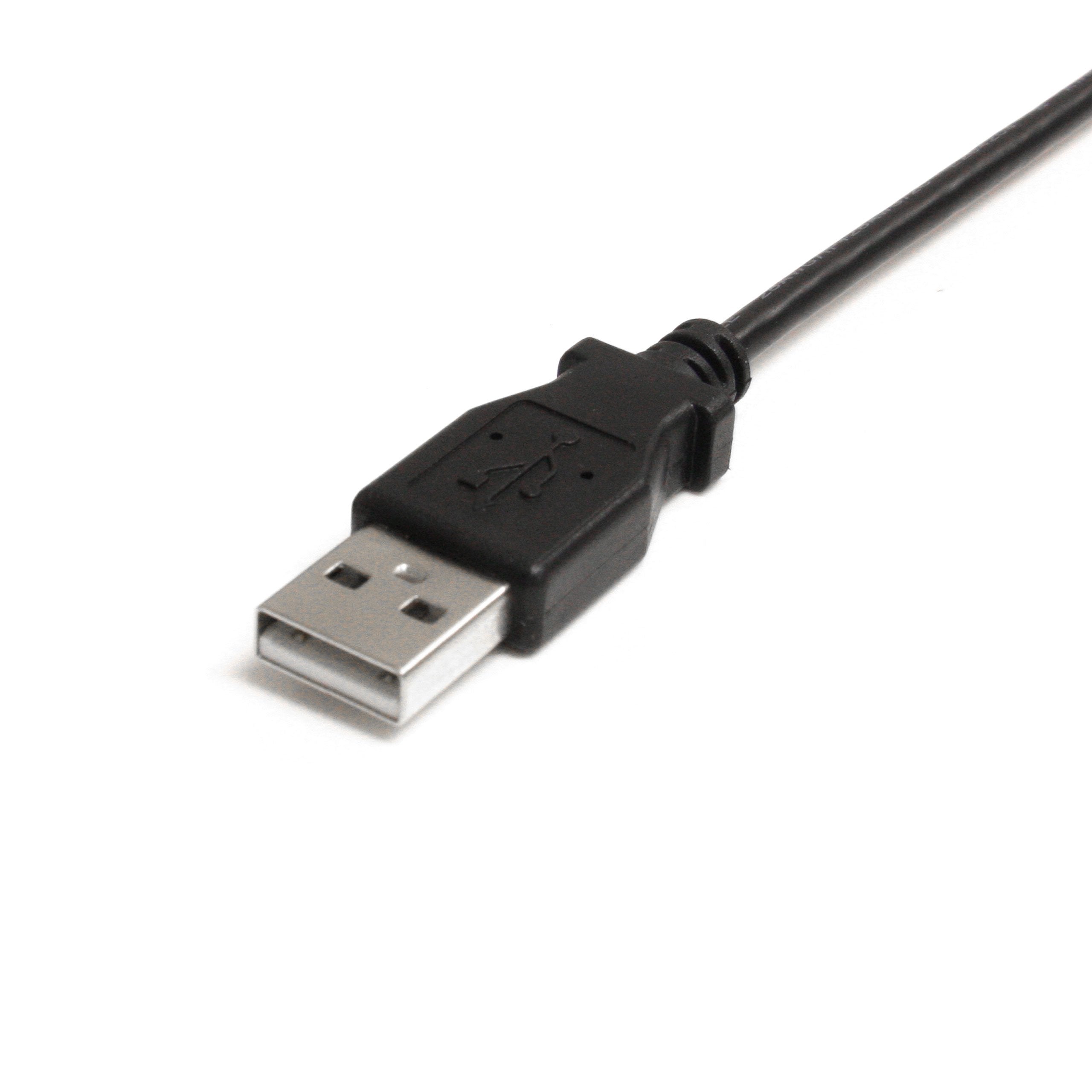 StarTech.com 3 ft Left Angle Mini USB Cable - USB 2.0 A to Mini B, Black - High-Speed Data Transfer, Durable Design