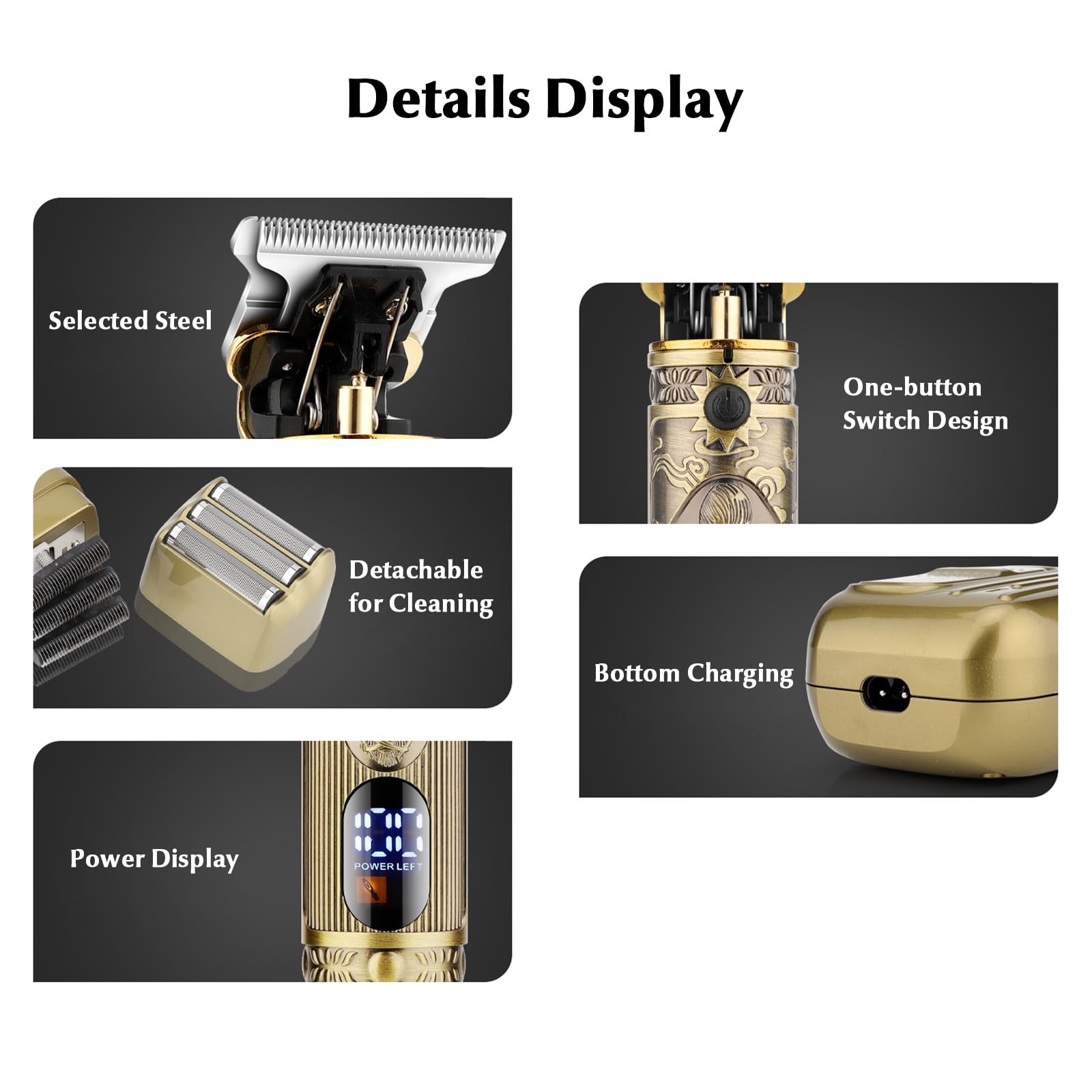 Bestauty Electric Razor Kit, 3 In 1 Professional Cordless Hair Trimmer Kit Nose Trimmer Men'S Foil Shavers Usb Rechargeable Barb