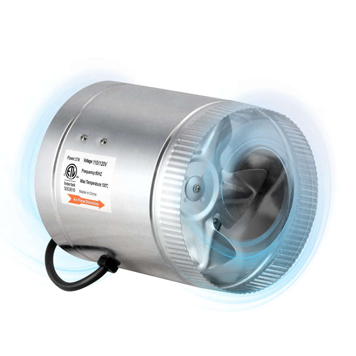 Ipower 6 Inch Inline Booster Duct Fan 240 Cfm Hvac Exhaust Ventilation Blower With Low Noise For Grow Tent, Basements, Bathrooms