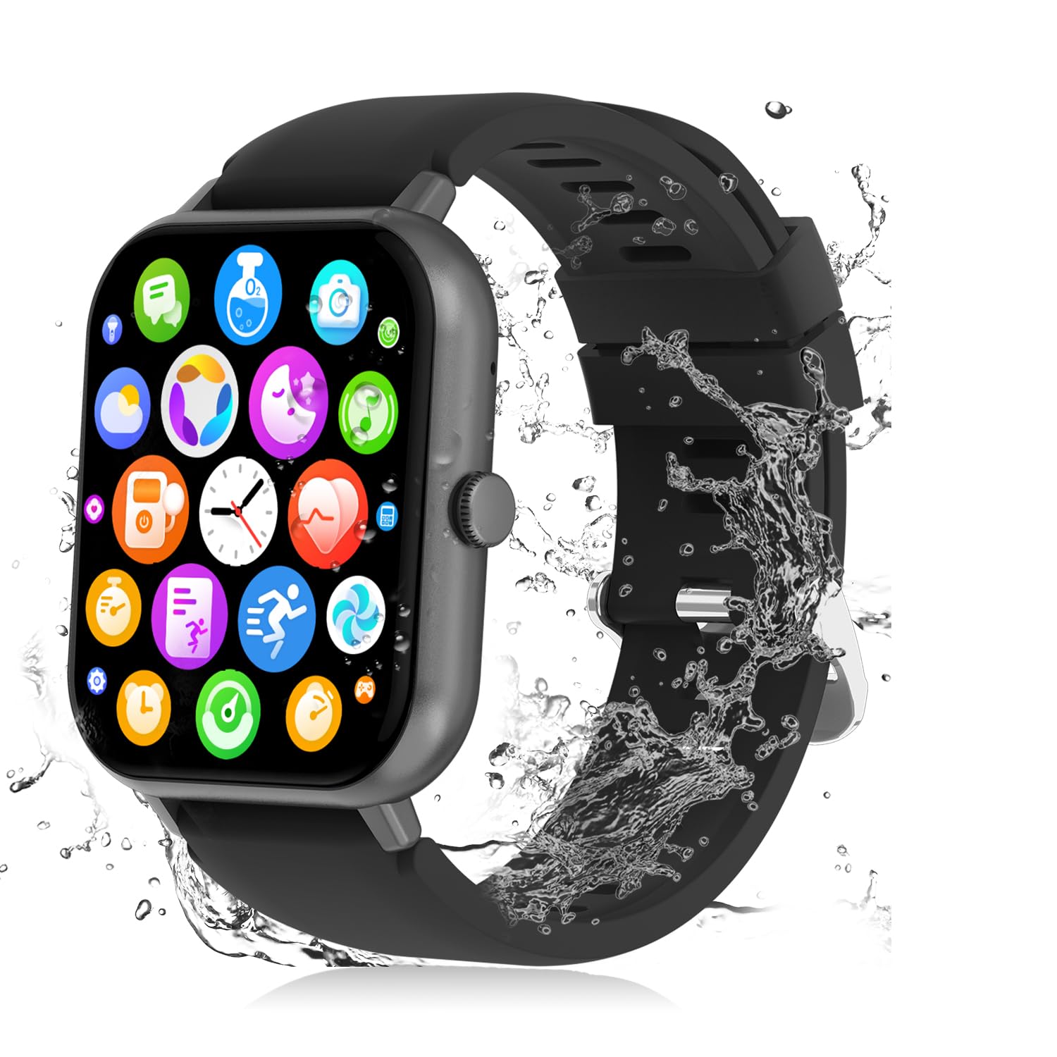 PLEIVO Smart Watch, 1.83  Smartwatches for Men Women,Fitness Tracker with Heart Rate SpO2 Sleep Monitor,110+ Sport Modes, IP68 W