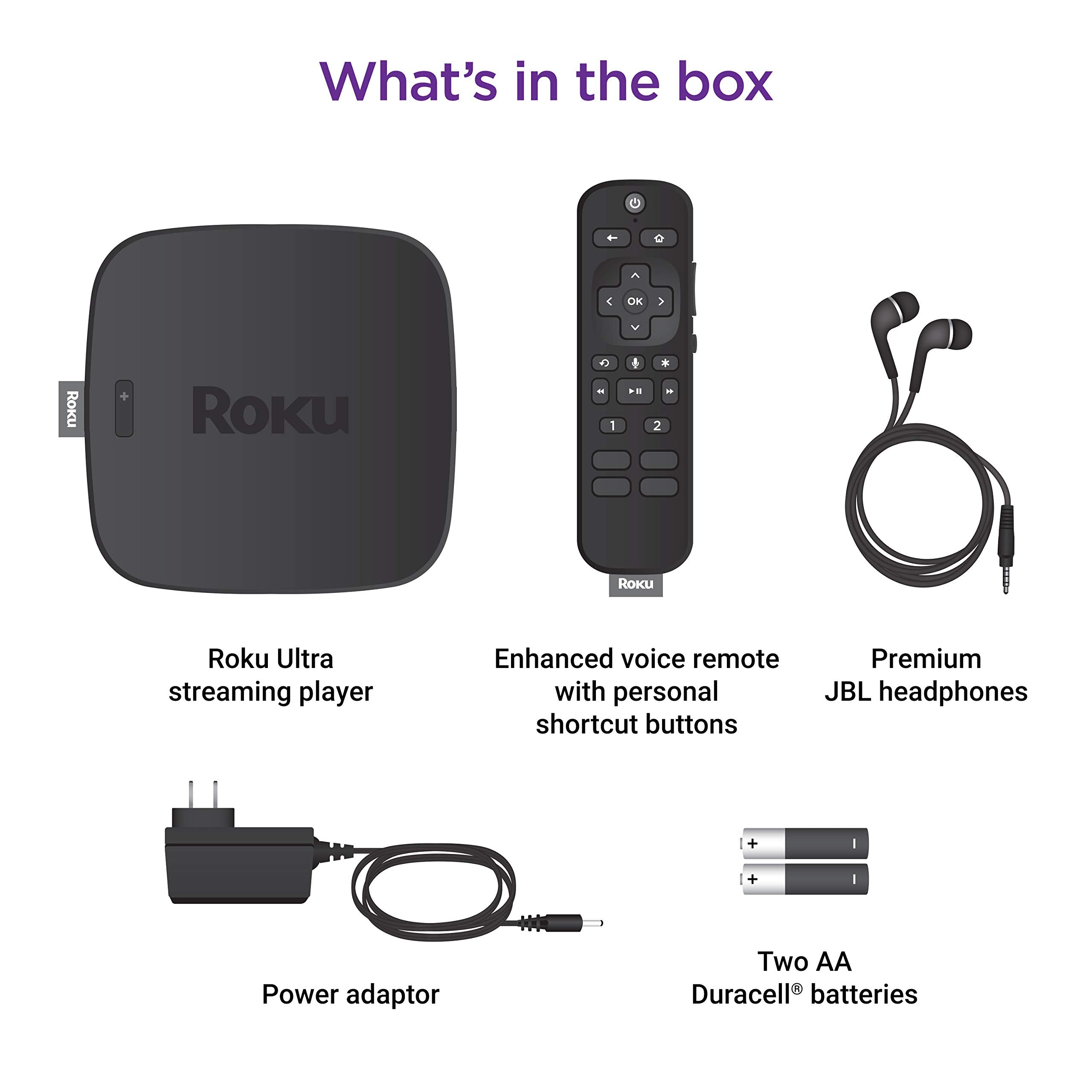 Roku Ultra | Streaming Media Player 4K/Hd/Hdr With Premium Jbl Headphones