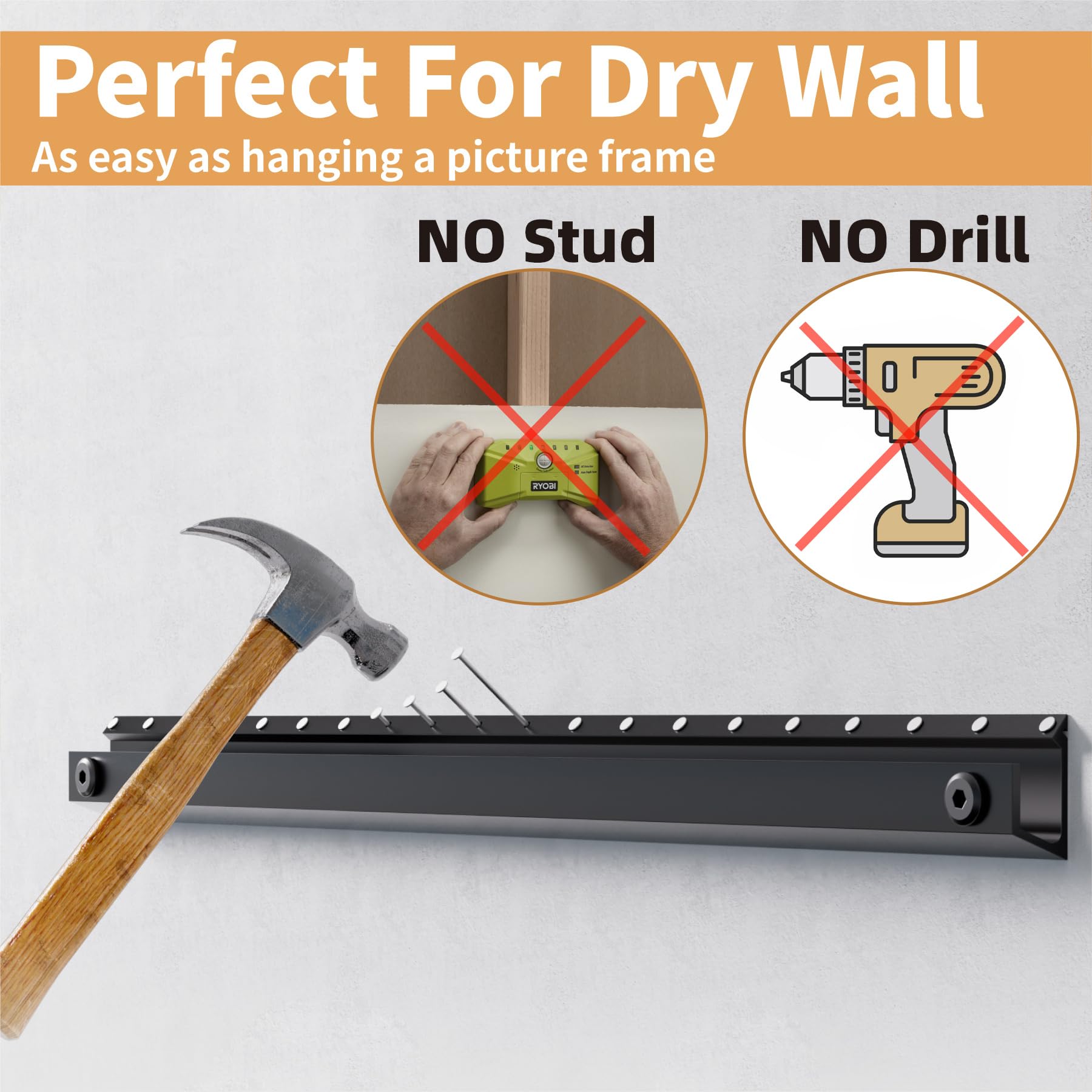 Aentgiu 4 Set Studless Tv Wall Mount, Heavy Duty Drywall Tv Bracket Hanger For 32 75 Inch Flat Screen Tvs, No Stud, No Drill, No Anchors, Easy Install With All Hardware Included