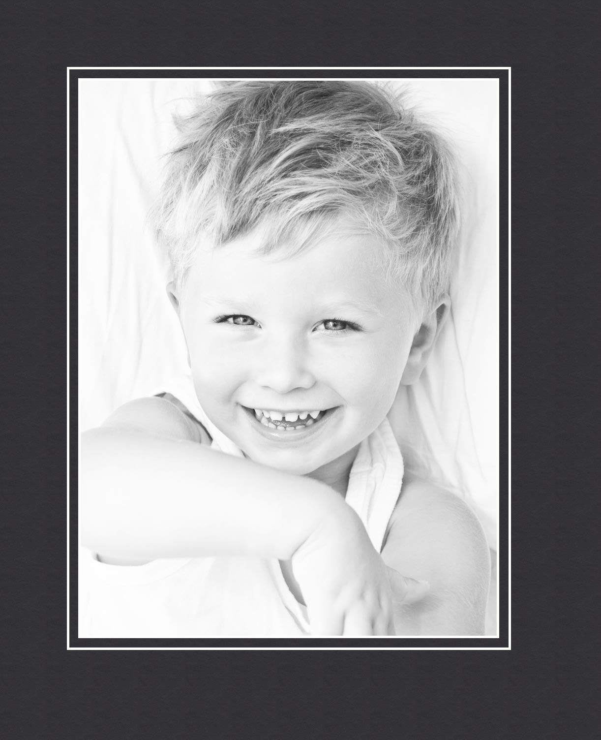 9X12 Smooth Black / Black Custom Mat For Picture Frame With 5X8 Opening Size (Mat Only, Frame Not Included)