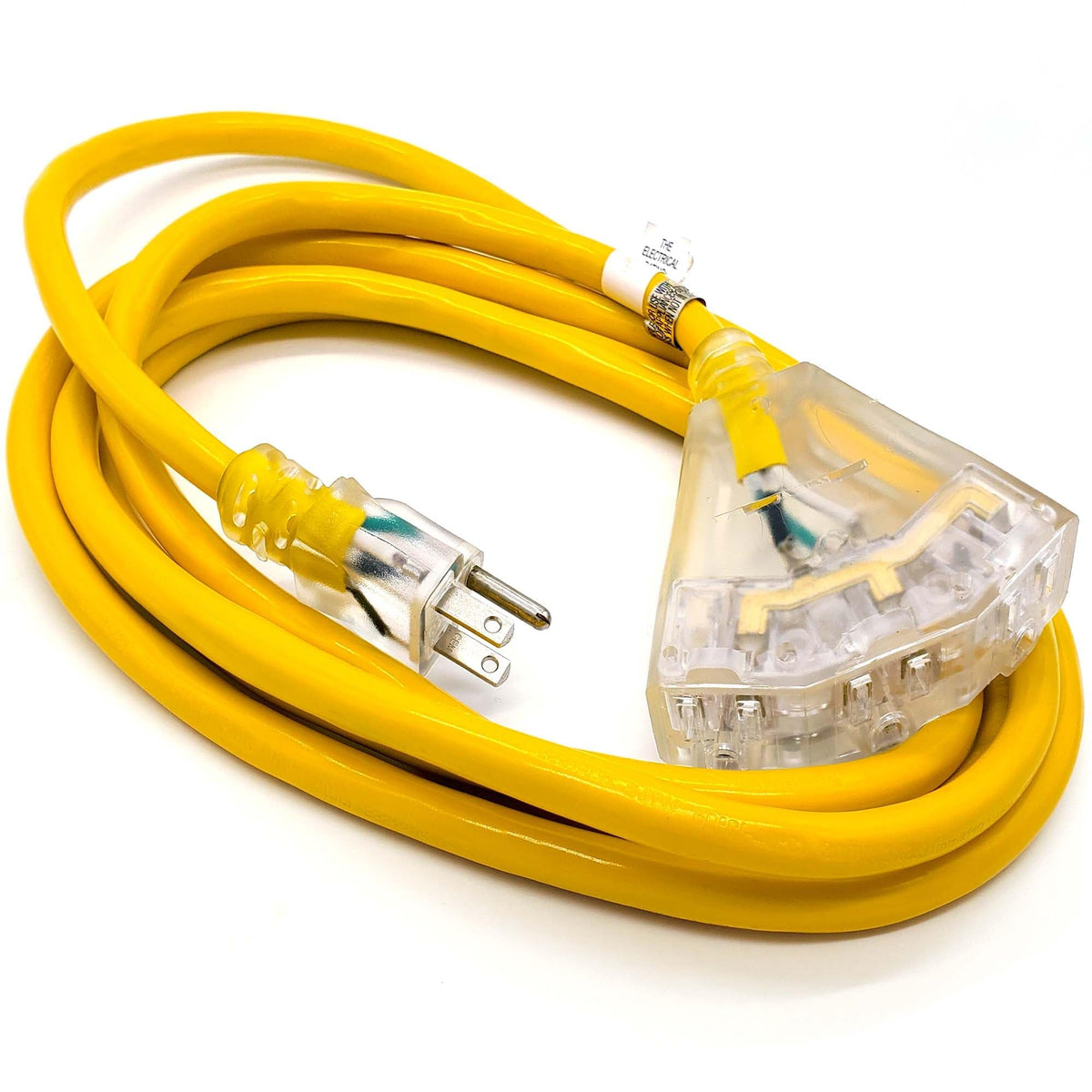 10 Ft   10 Gauge Heavy Duty Extension Cord   3 Outlet Lighted Sjtw   Indoor/Outdoor Extension Cord By Watt'S Wire   10' 10 Gauge