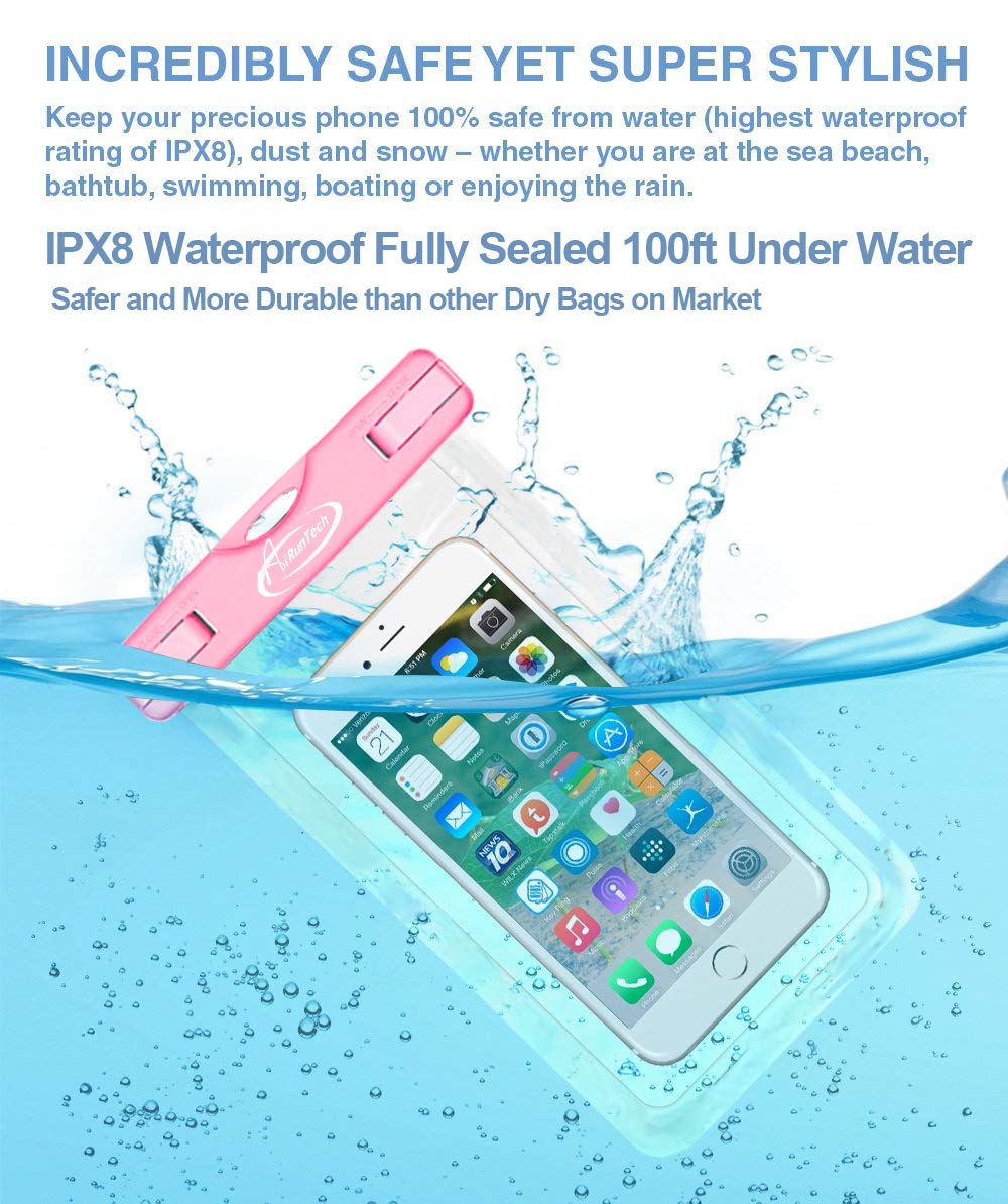 Airuntech Waterproof Case, Waterproof Cell Phone Dry Bag Compatible For Iphone 14/13/12/12 Pro Max/11/11 Pro/Se/Xs Max/Xr/8P/7 G