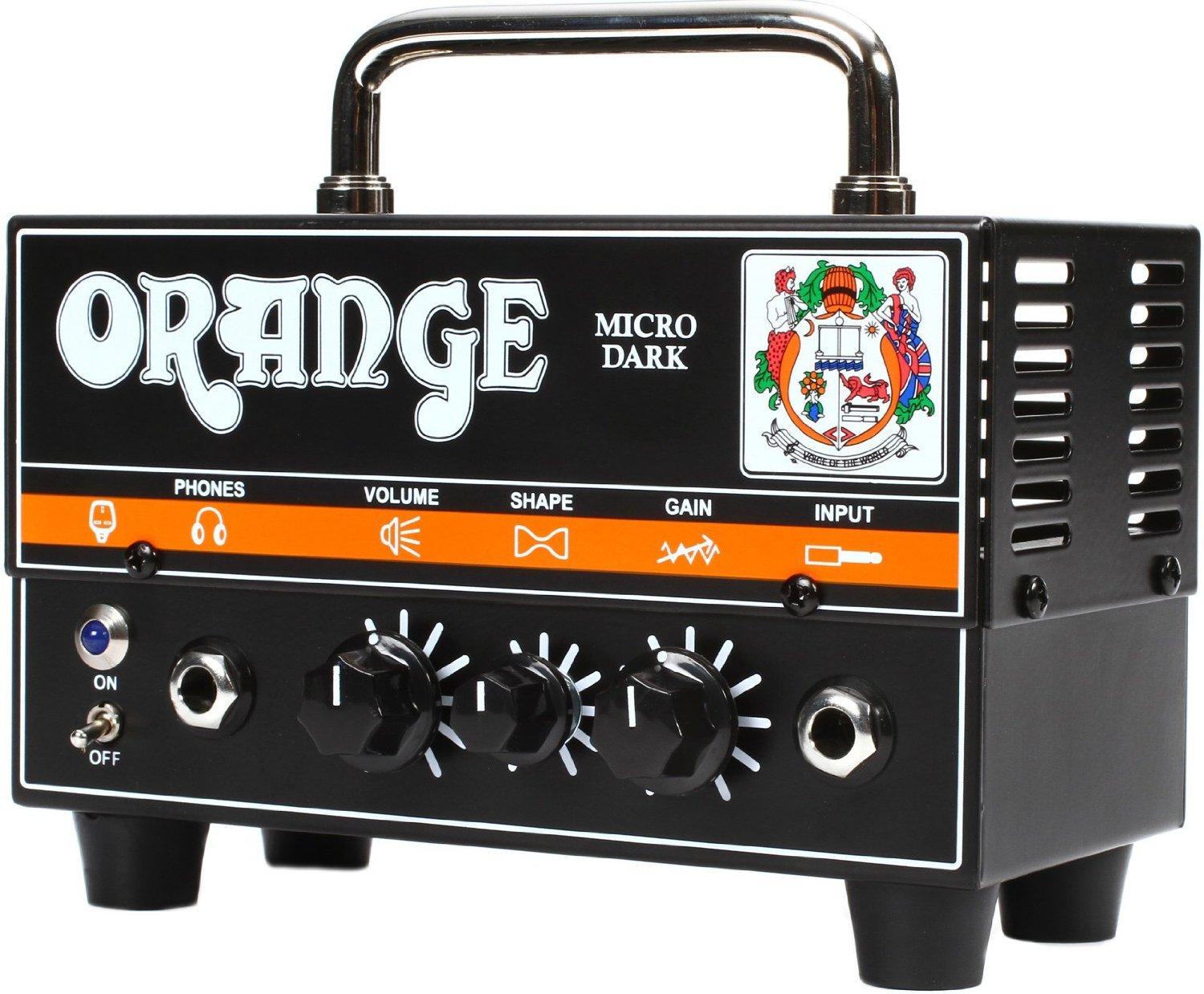 Orange Micro Dark Terror Hybrid Amp Head Mini Stack Combo W/ Cabinet And Speaker Cable, Black