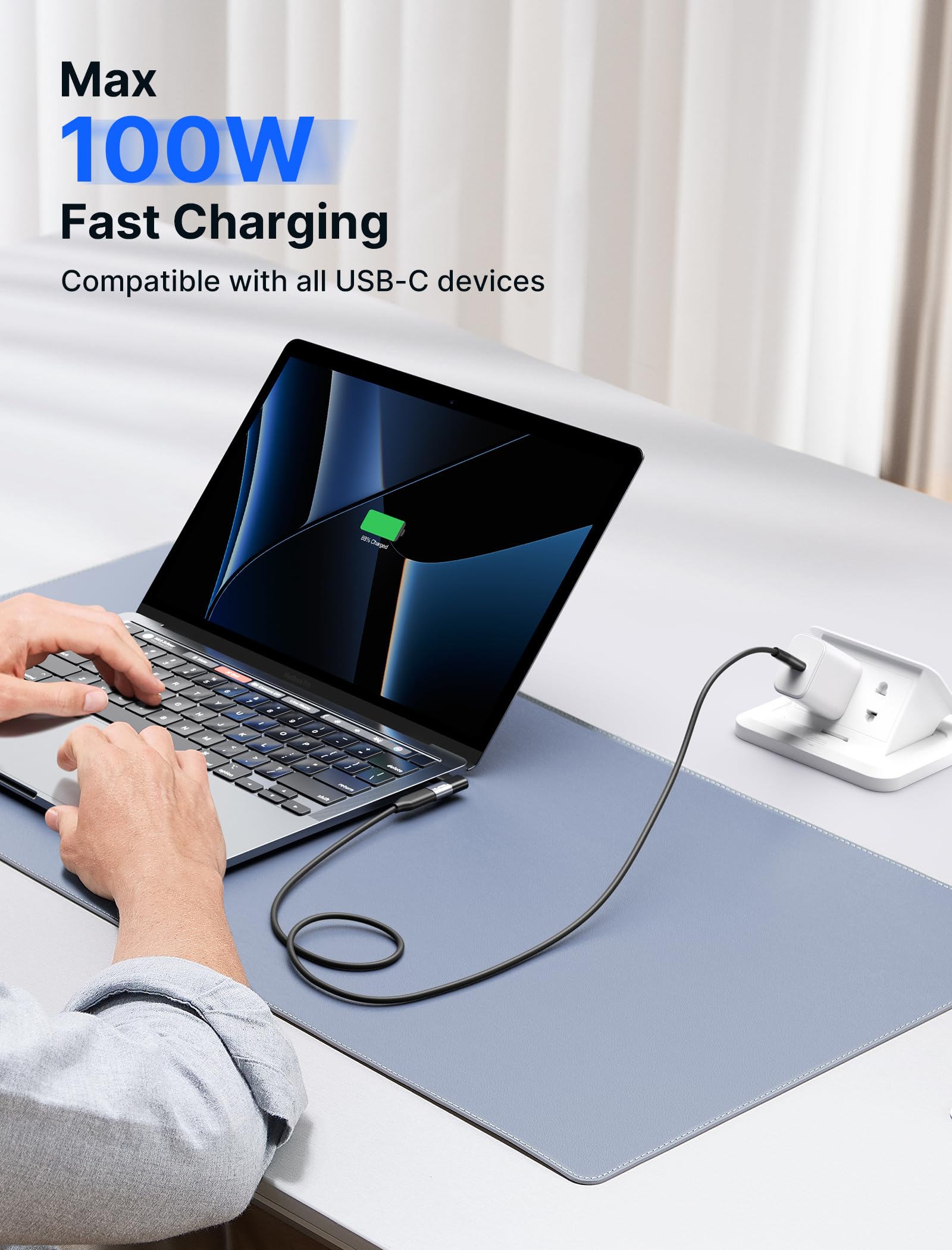 90 Degree Right Angle Usb C Male To Usb C Female Adapter, Jsaux 2 Pack 40Gbps Data Transfer Usb Type C Left & Right Pd 60W Fast