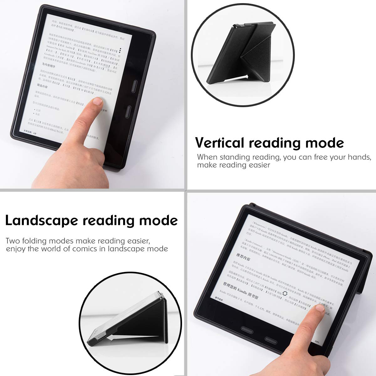 Bozhuorui Origami Stand Case For 7 Kindle Oasis (10Th Generation,2019 Release And 9Th Generation,2017 Release) - Tpu Soft Shell