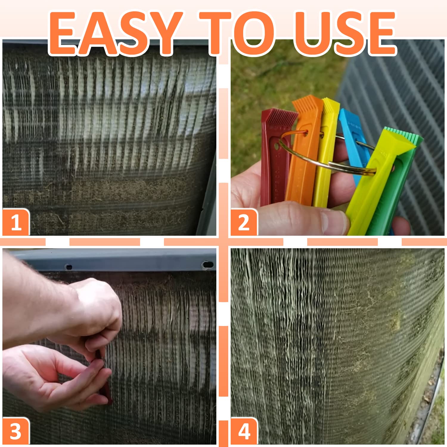 Cenipar 2Pcs Air Conditioner Condenser Fin Comb Set Include Fcr6 Fin Comb And Condenser Fin Comb Brush Repair Tool For Condenser