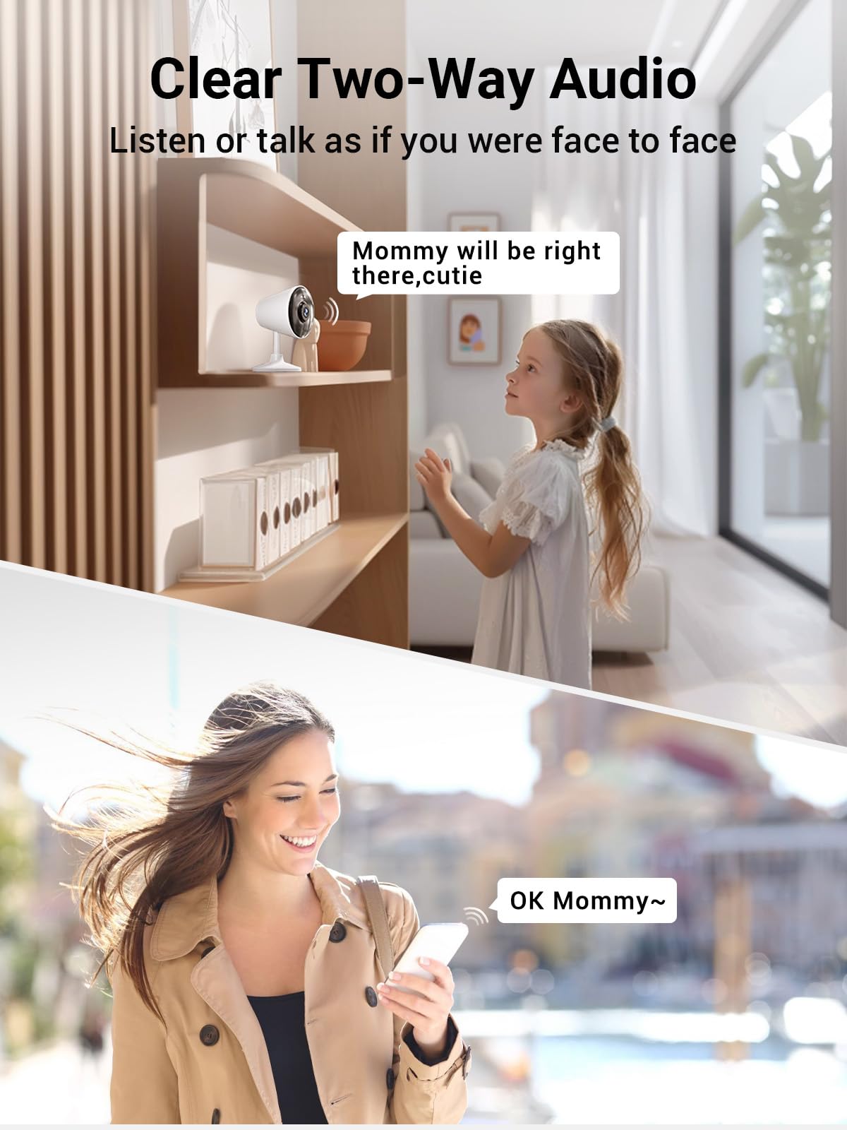 [5G & 2.4G] Indoor/Outdoor Security Camera For Home, Baby/Elder/Dog/Pet Camera With Phone App, Wi Fi Camera W/Spotlight, Color N