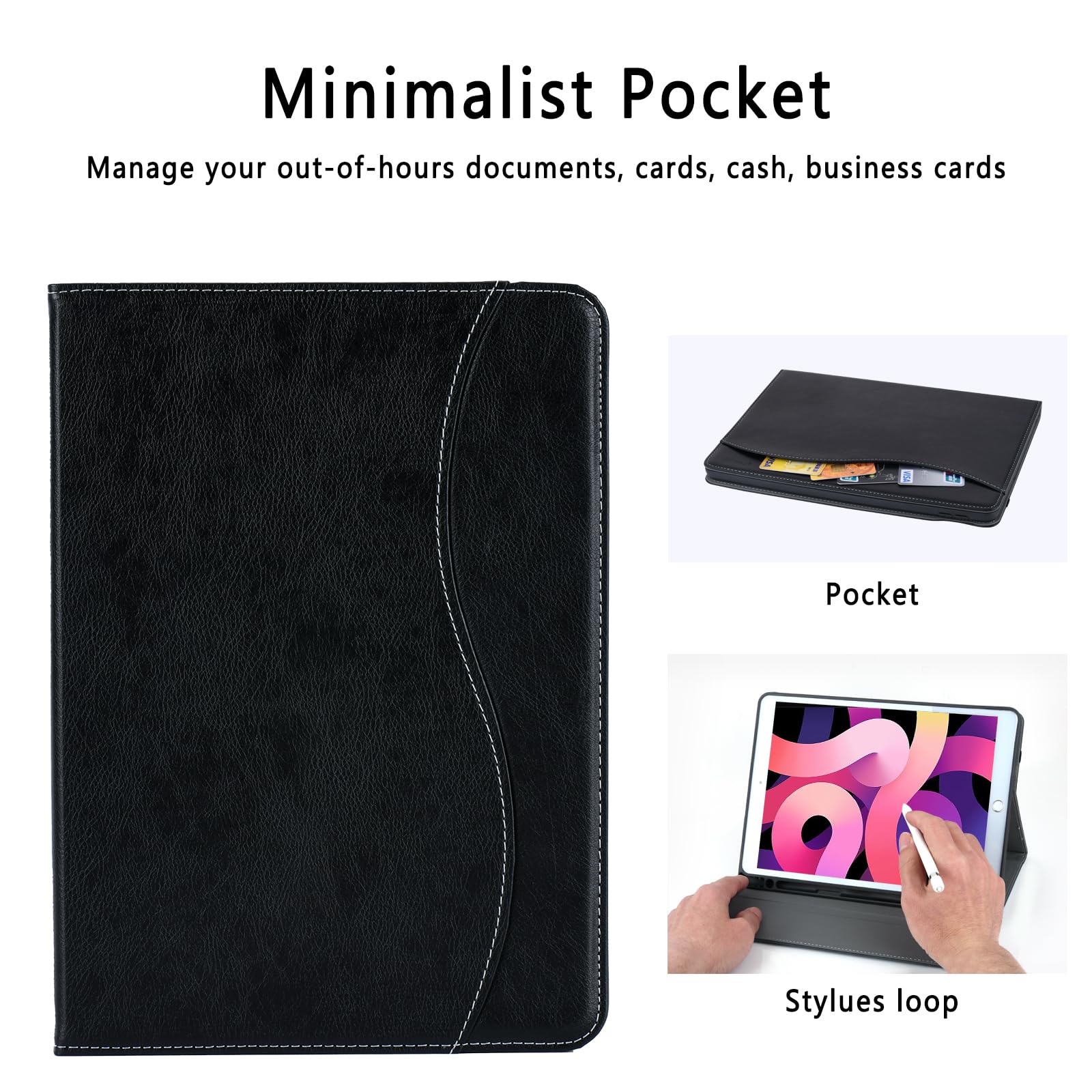 Hfcoupe For Ipad Air 11 Inch M3 / M2 Case (2025 & 2024), 10.9 Inch Ipad Case 5Th/4Th Generation Air 2022 & 2020 With Pocket & Ma