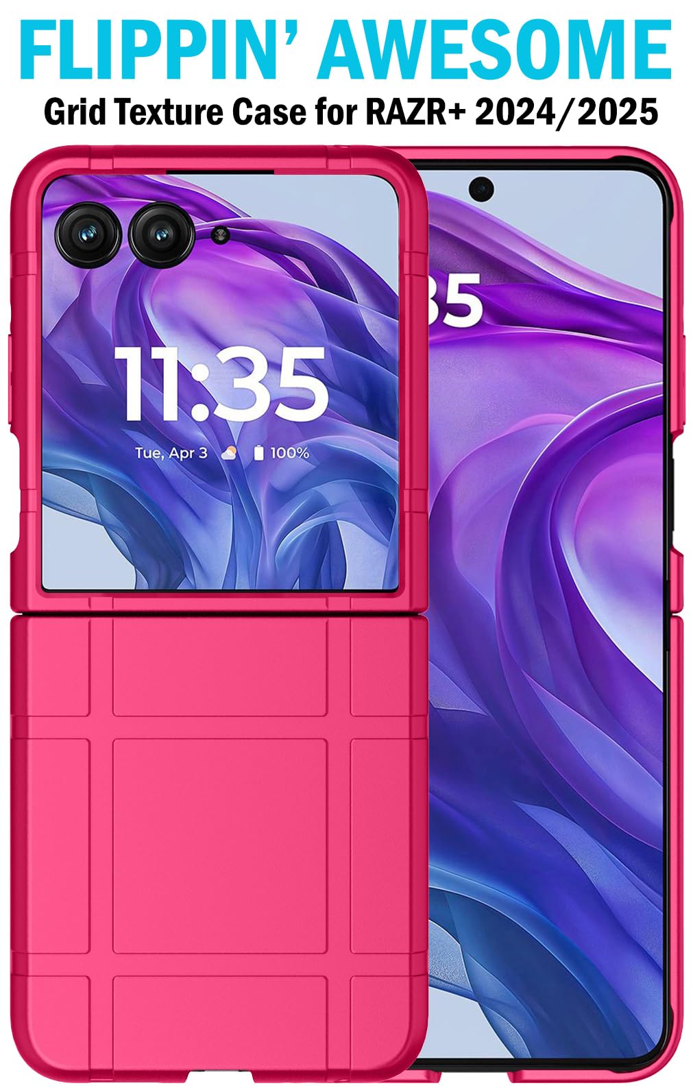 Case With Clip For Motorola Razr+ 2024/2025, Nakedcellphone Slim Hard Shell Cover And [Rotating/Ratchet] Belt Hip Holster Holder