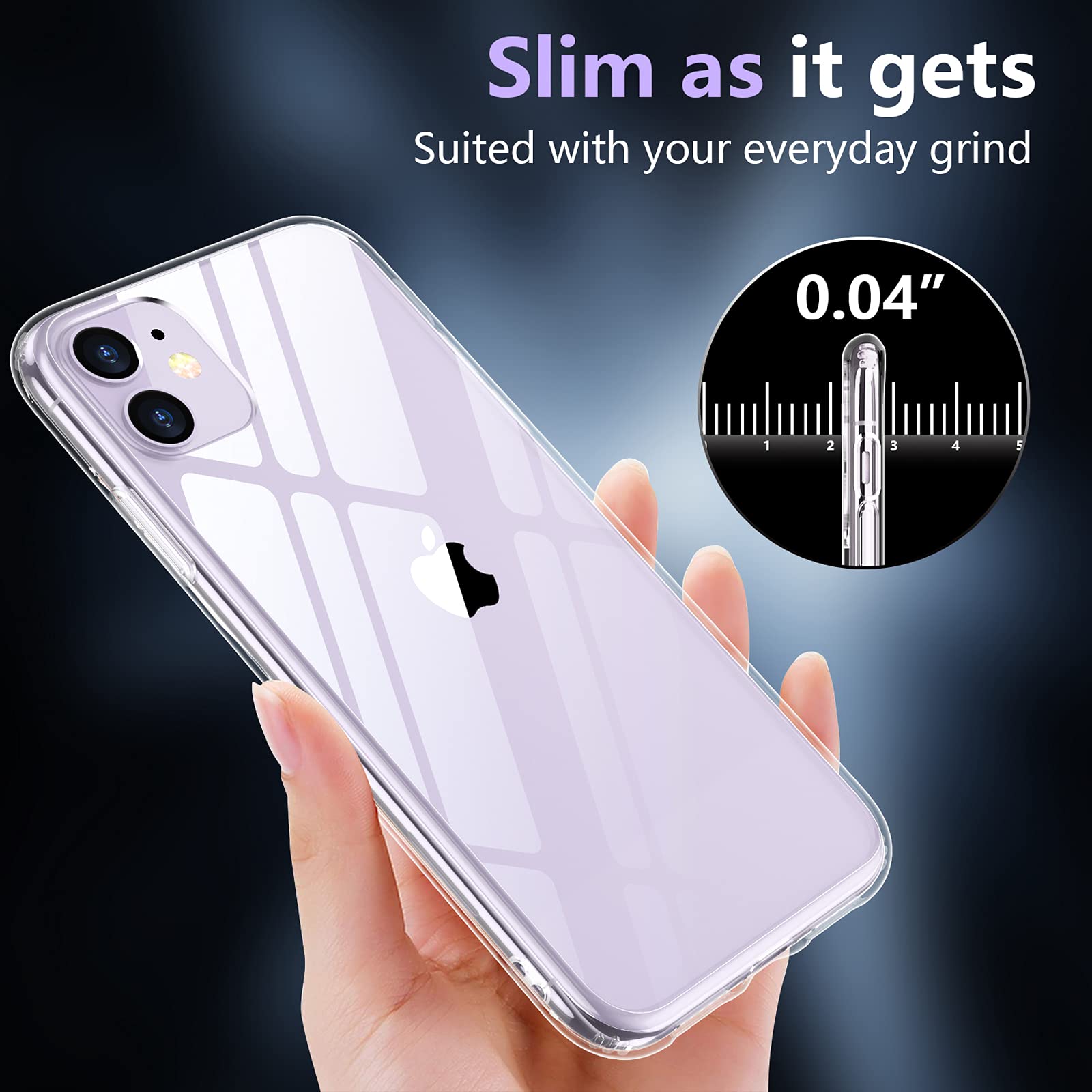 Temdan Designed For Iphone 11 Case, Clear Case Military Grade Protection Magnetic Kickstand Case 6.1 Inch Clear