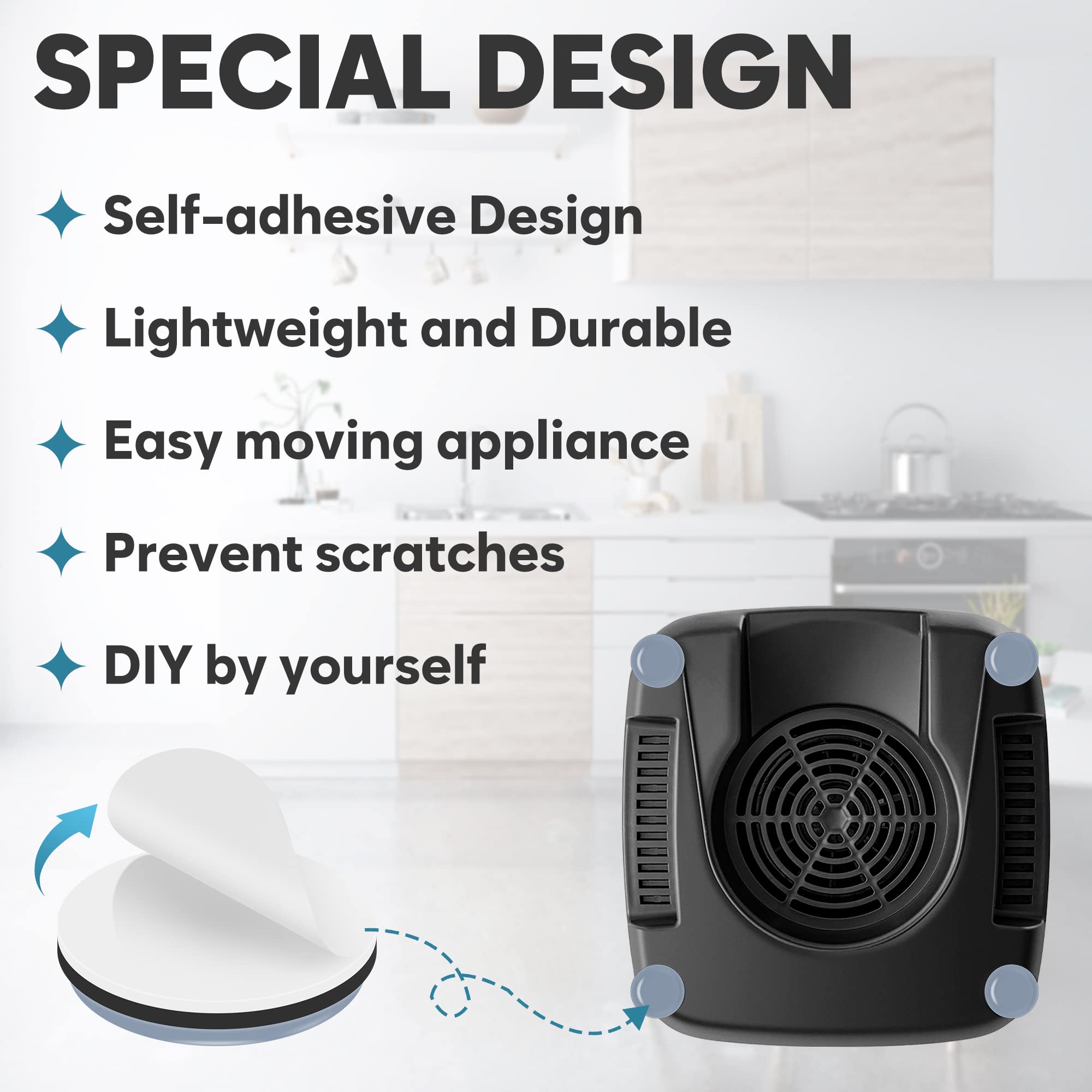 Appliance Sliders For Kitchen Appliances 24 Pcs Self Adhesive Small Kitchen Appliance Slider Kitchen Hacks Easy To Moviing & Spa