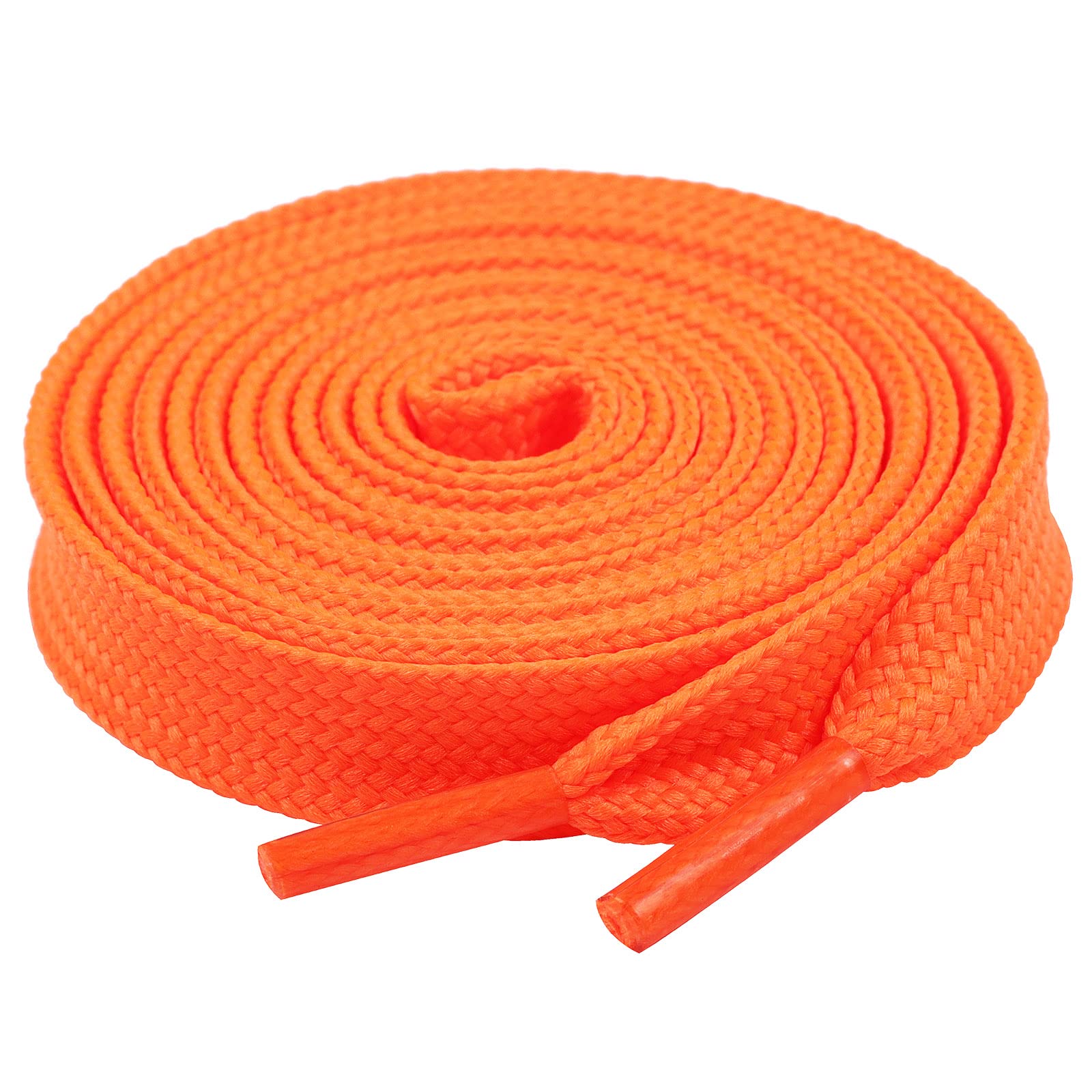 Olukssck 1 Pair Flat Shoe Laces For Sneakers, 25 Wide Athletic Shoelaces Neon Orange 40 Inch(102Cm)