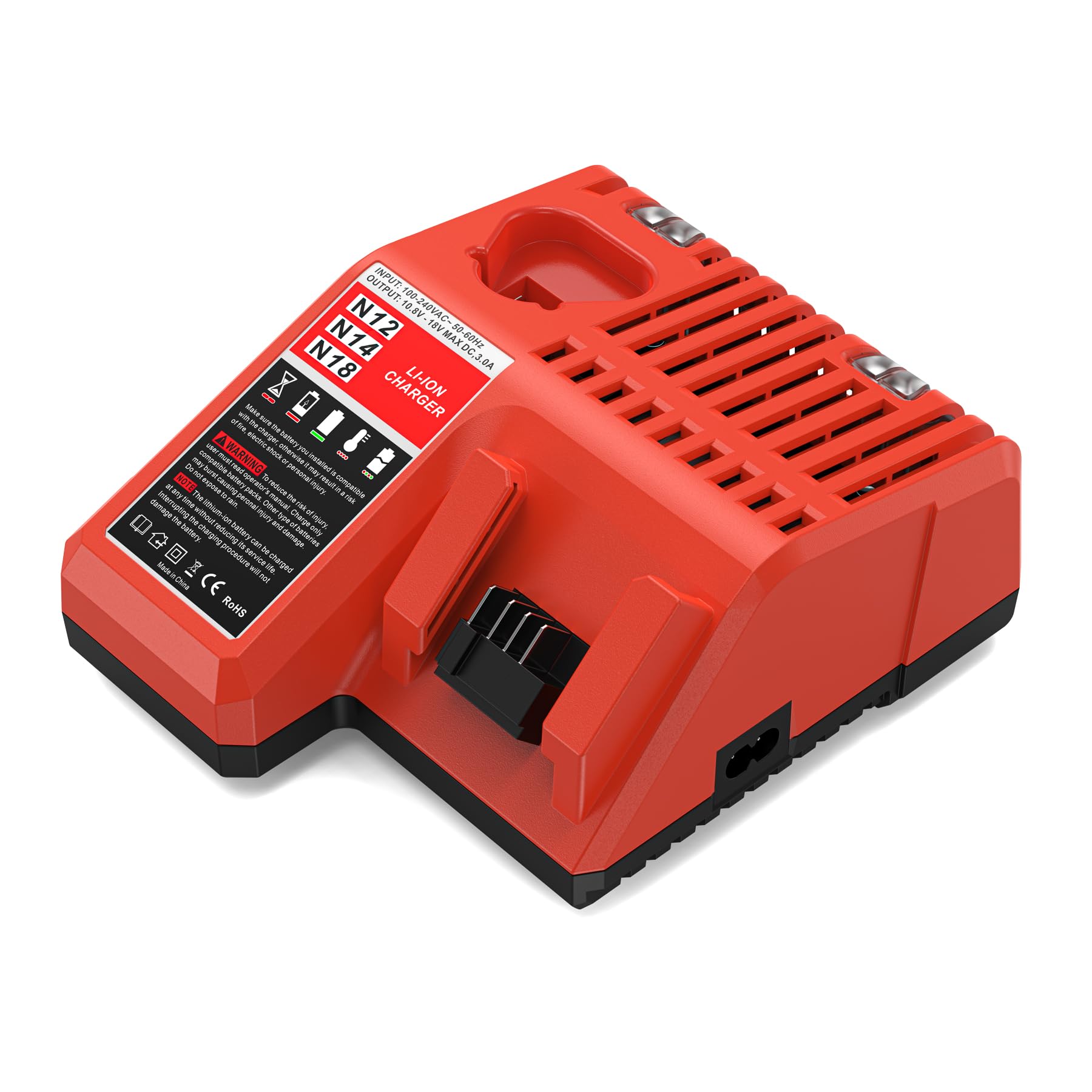 Replacement M12 &M18 Li Ion Battery Charger For Milwaukee 12V 18V M12 M14 M18 Lithium Battery 48 11 2420 48 11 2440 48 11 1820 4