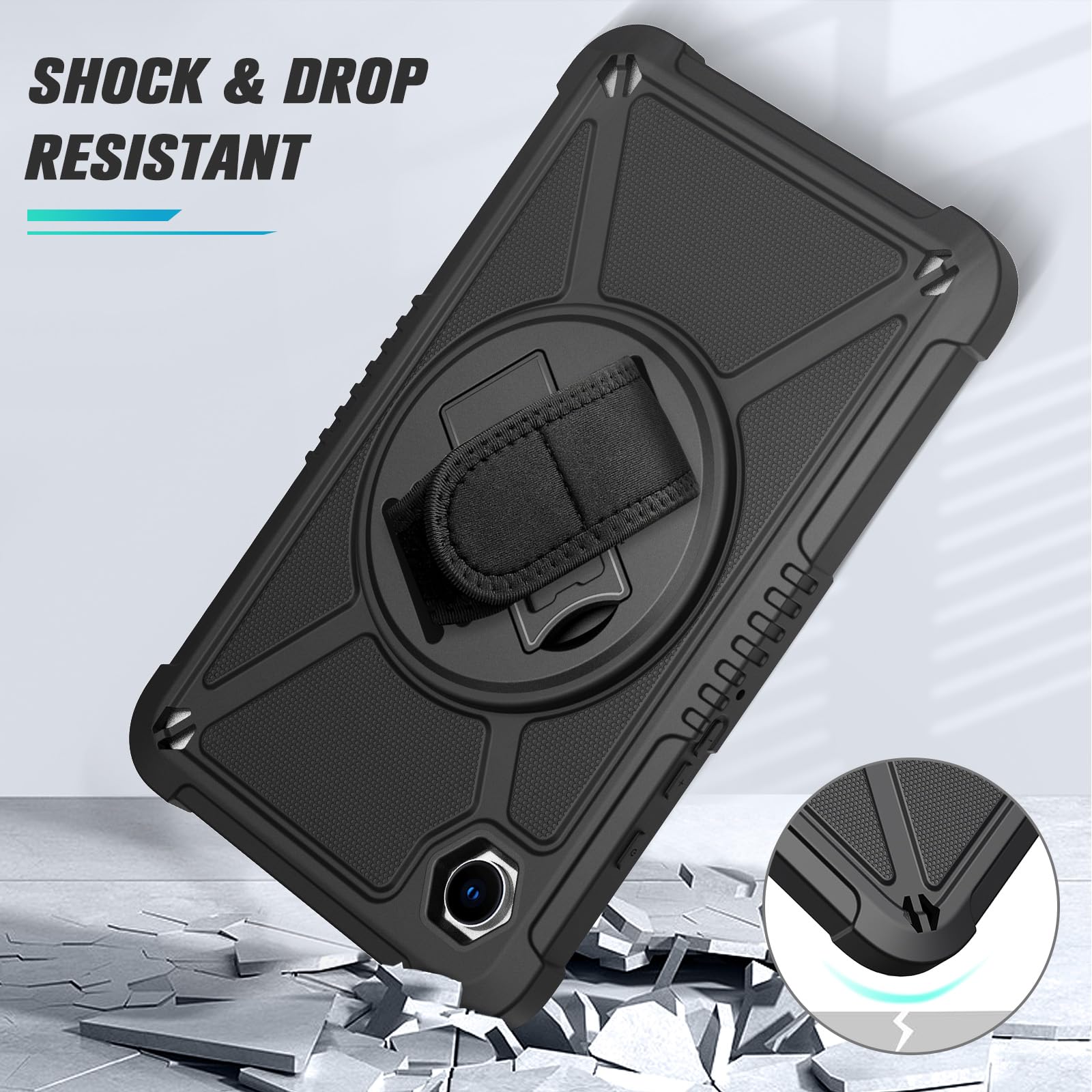 Ztotopcases For Samsung Galaxy Tab A9 Case 8.7 Inch 2023,With 360 Rotating Hand Strap & Shoulder Strap,Heavy Duty Shockproof Pro
