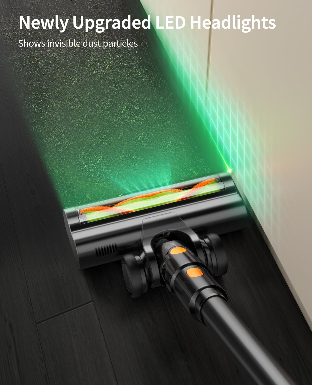 Cordless Vacuum Cleaner, 550W/45Kpa Vacuum Cleaners For Home, 60Mins Anti Tangle Stick Vacuums With Rechargeable Battery, Dual H