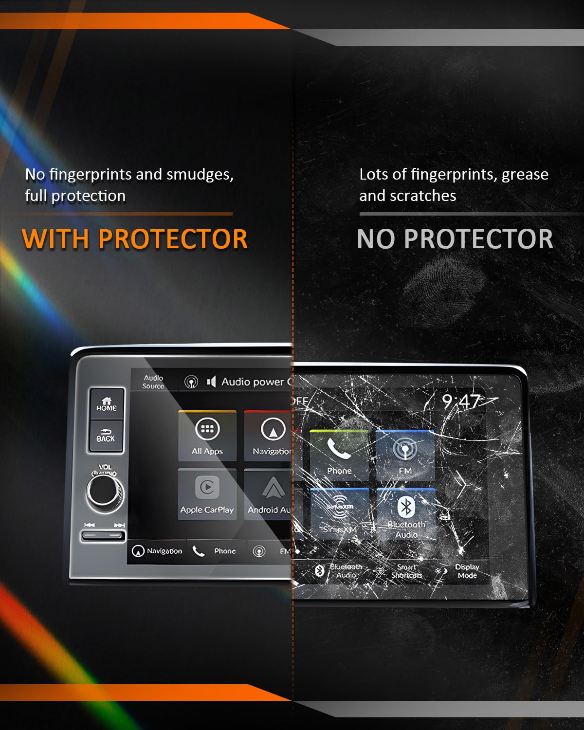 Cdefg For 2024 2025 Honda Ridgeline Screen Protector Touchscreen Cover For Ridgeline Sport Rtl Trailsport Black Ridgeline Accessories 2024 2025 Edition  9' Tempered Glass