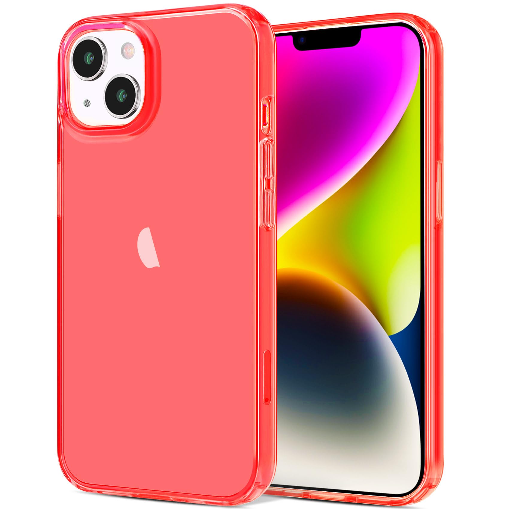 Jjgoo Compatible With Iphone 13 Case, Clear Red Soft Shockproof Protective Slim Thin Phone Bumper Cover For Iphone 13 6.1 Inch 2