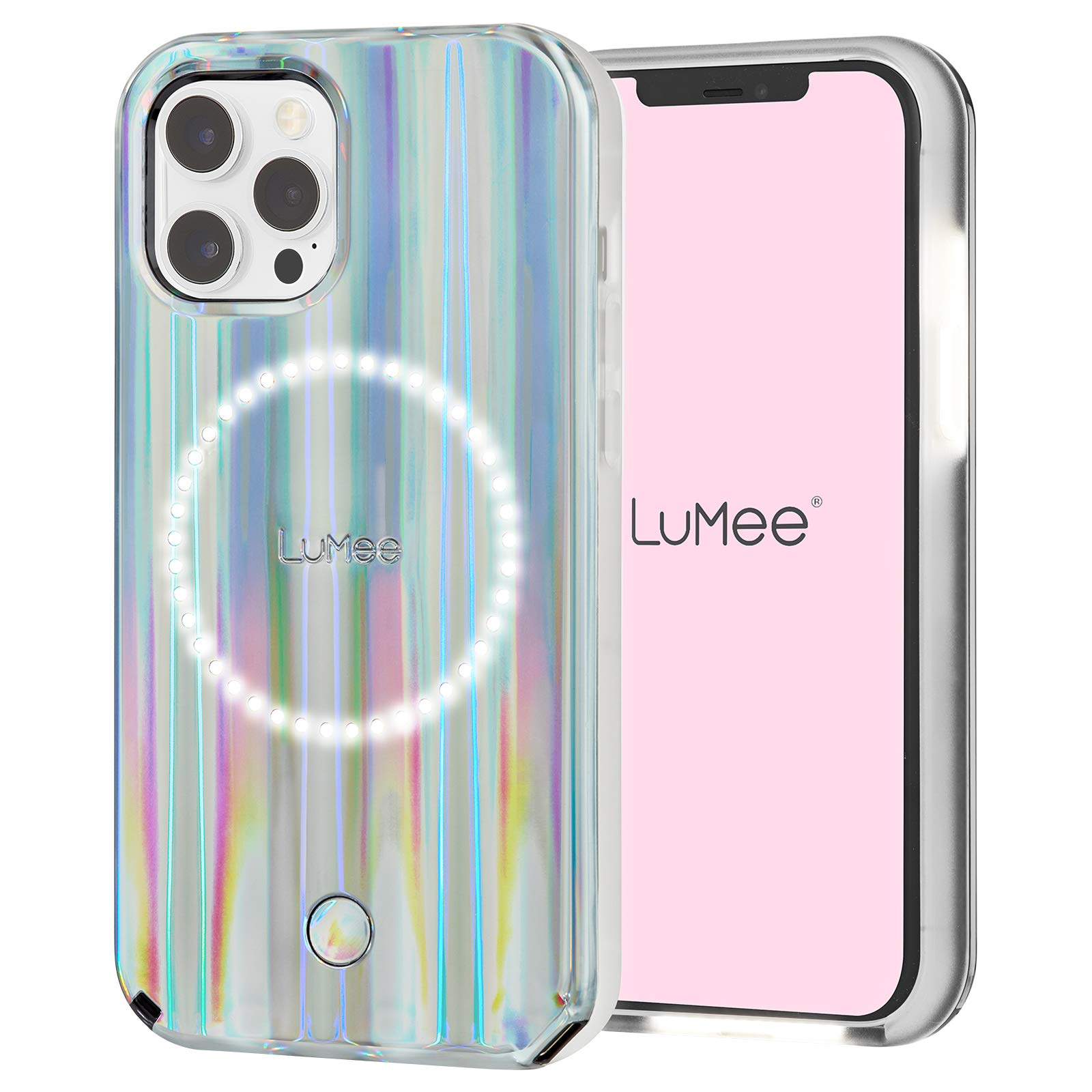 Lumee Halo By Paris Hilton   Holographic   Light Up Selfie Case For Iphone 12 And Iphone 12 Pro (5G)   Front & Rear Illumination