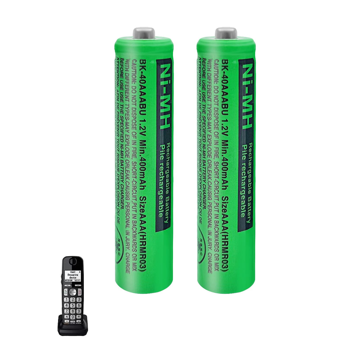 Zzwjbcyle 2 Pack Bk-40Aaabu Ni-Mh Aaa Rechargeable Battery For Panasonic, 1.2V 400Mah Rechargeable Aaa Batteries For Panasonic C