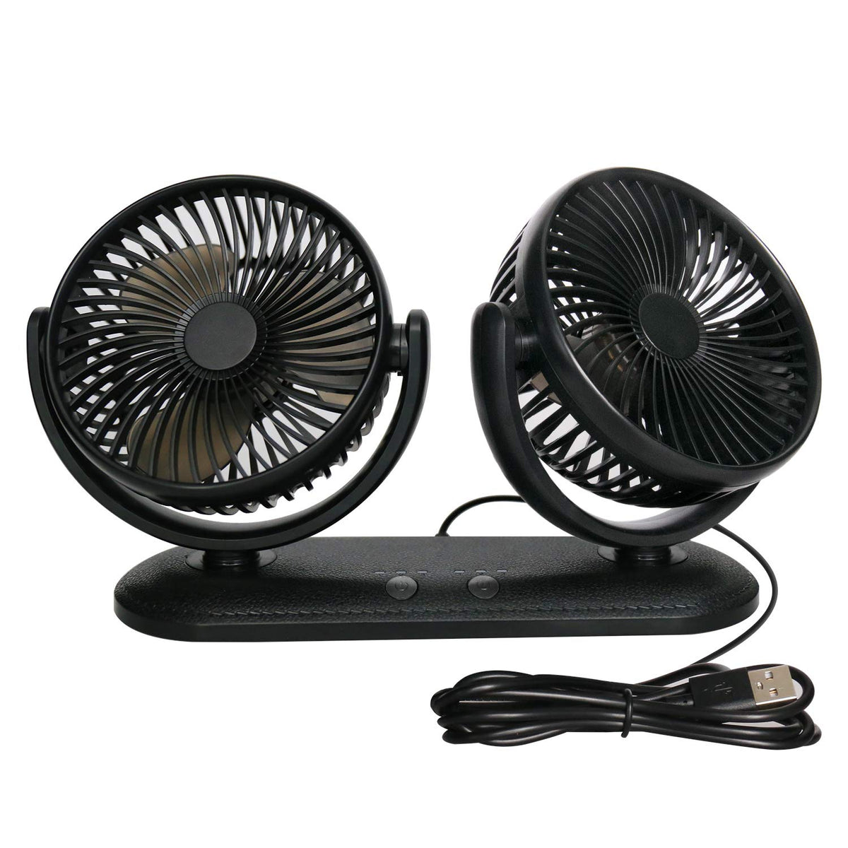 Tripole Car Fan Portable Dual Head Electric Vehicle Mounted Usb 300 Degree Rotation Auto Cooling Fan 3 Speed Strong Wind Desk Fa