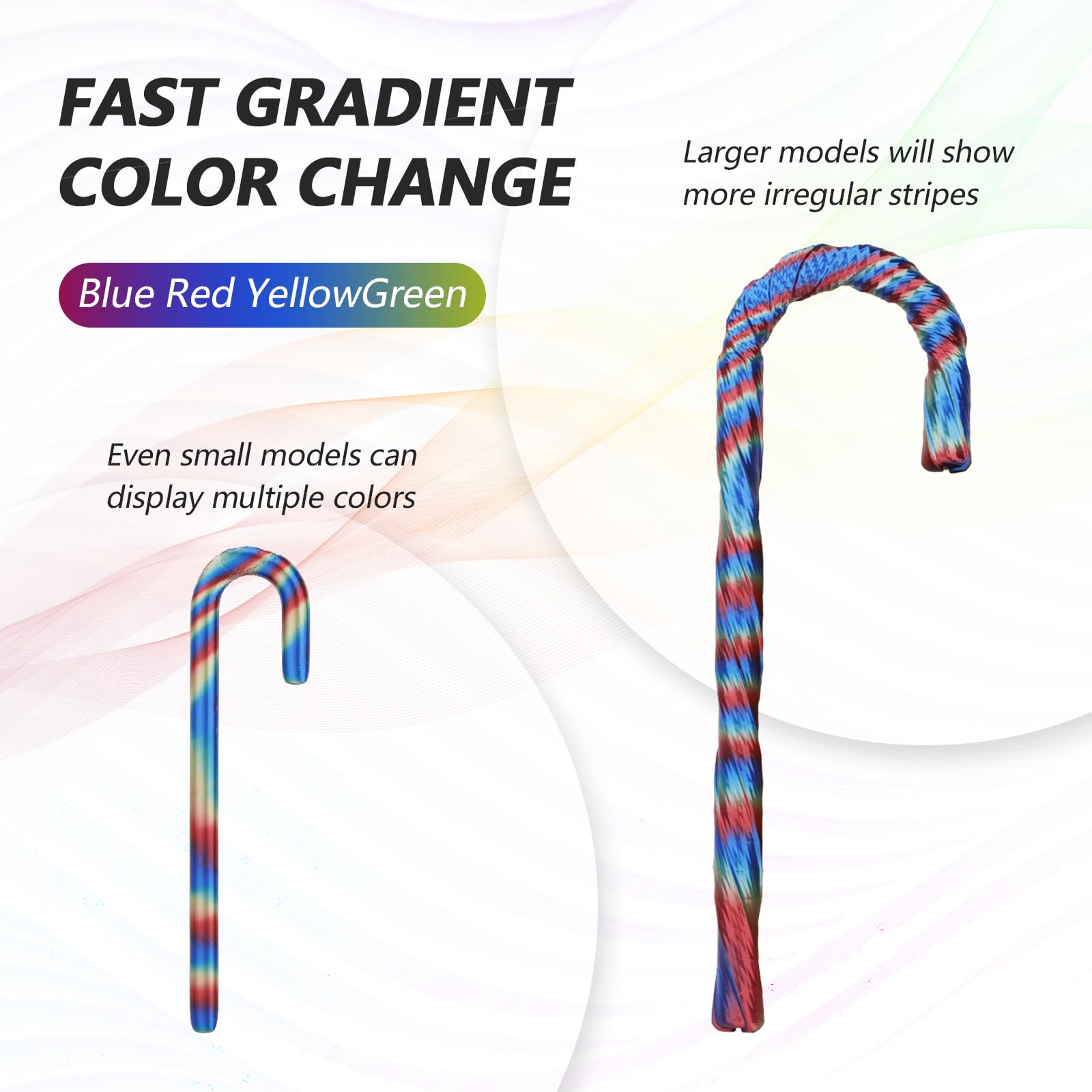 Amolen Silk Pla 3D Printer Filament Bundle, Pla Filament 1.75Mm Shiny Multicolor Rainbow Pack, Fast Color Change 3D Printing Fil