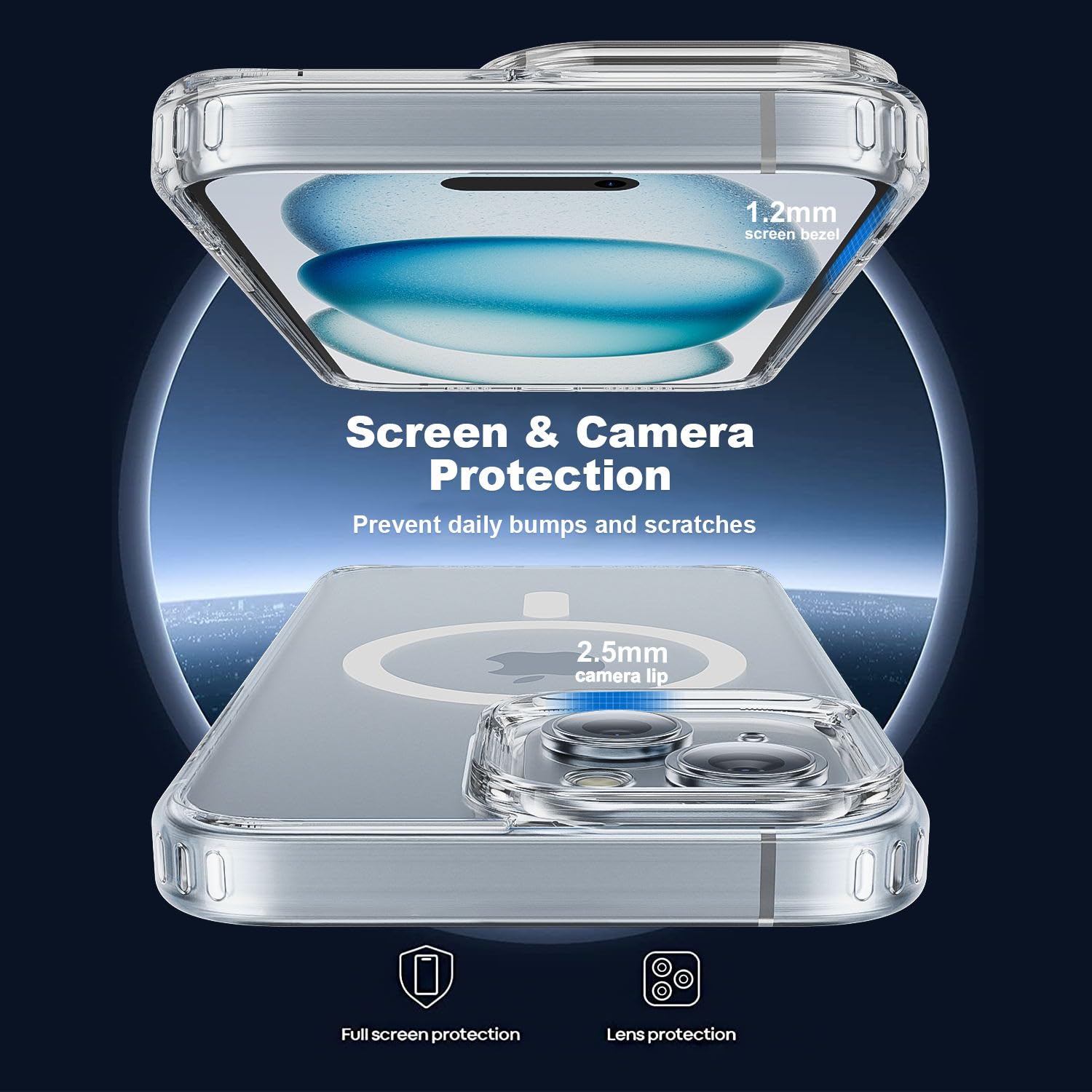 Gyizho Fits Iphone 14 Plus&Iphone 15 Plus Case [Compatible With Magsafe] [10Ft Drop Resistant] Slim Protective Cover, Non Yellow