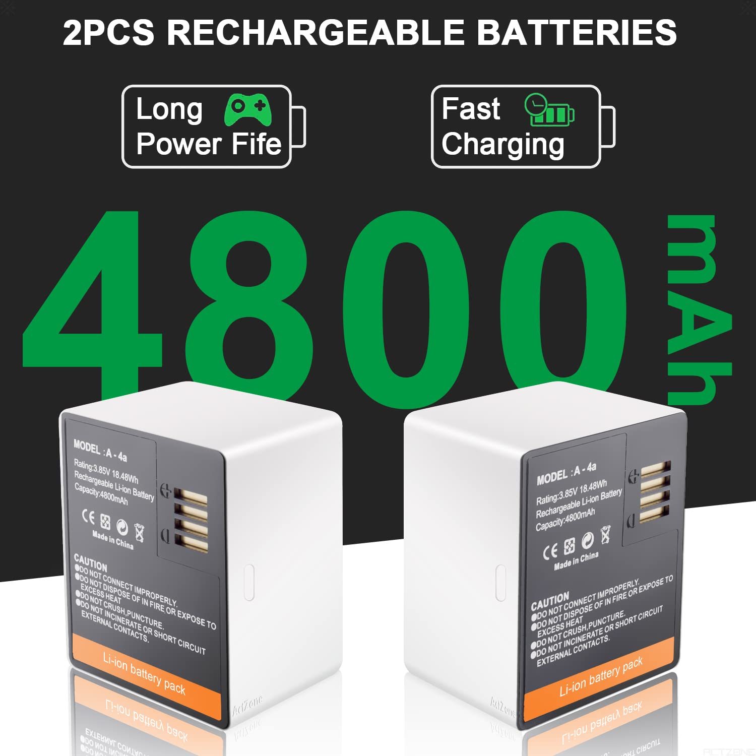 2 Pack Batteries Compatible With Arlo Pro 3, Arlo Pro 4, Arlo Ultra, Arlo Ultra 2 Camera Vma5400& Vma5400C 4800Mah 3.85V A 4A Re