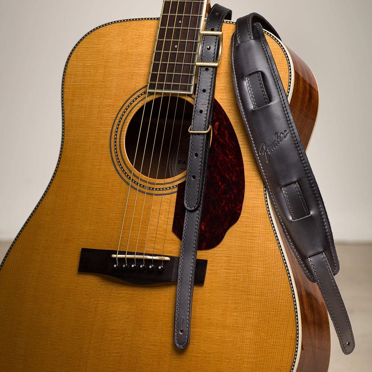 Fender Mustang Saddle Guitar Strap, 2.25In, Black, Standard