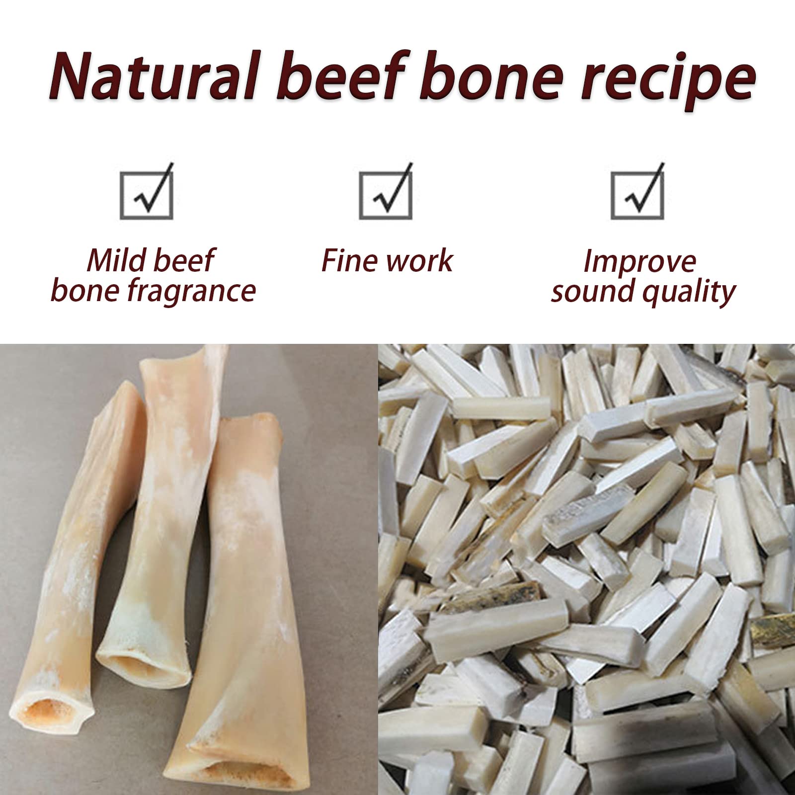 Cheerock 6Pcs Guitar Bone Saddle, Blank Guitar Bridge Saddle, Pure Bone Saddle For Electric Bass Acoustic Classical Guitar Mando