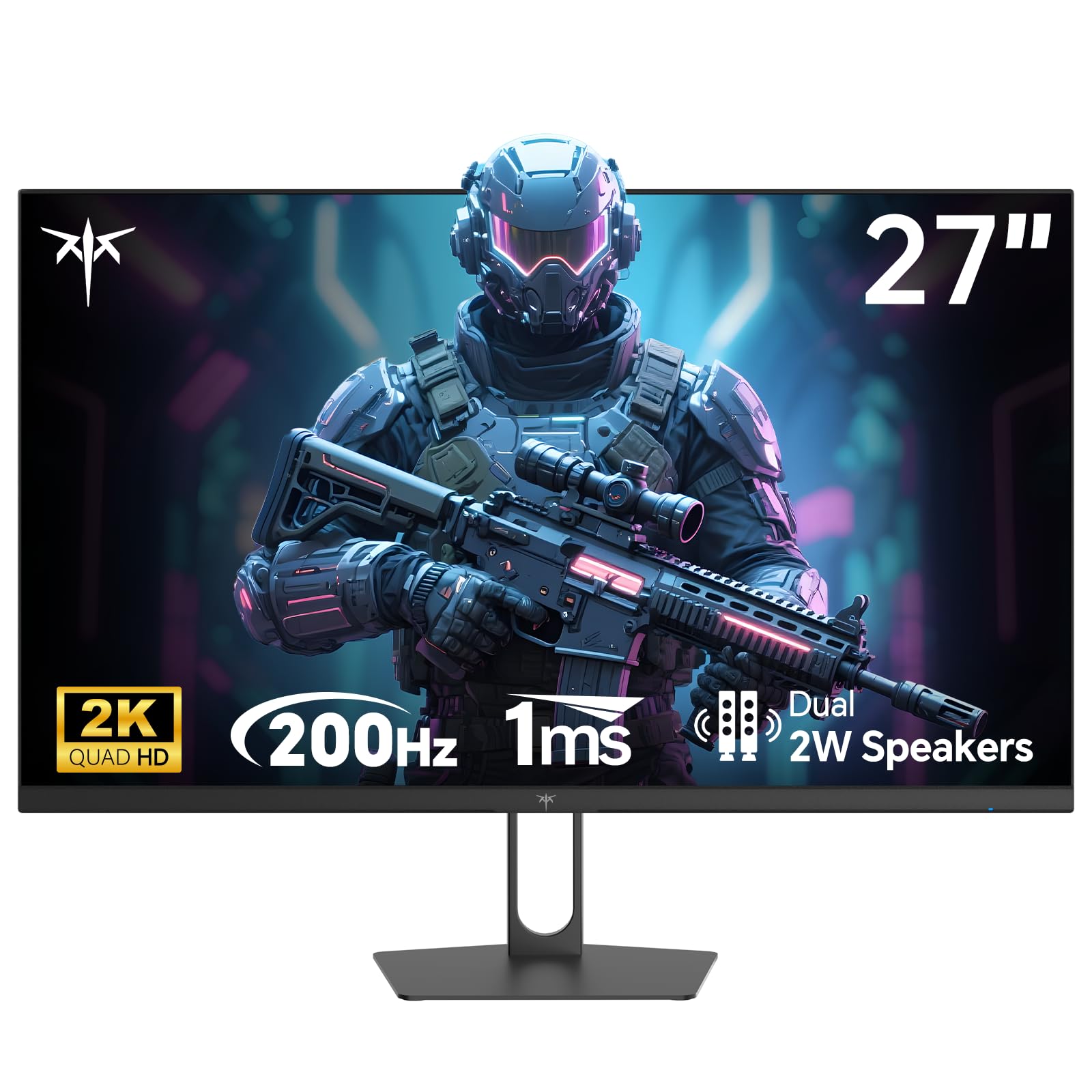 KTC 27 Inch Gaming Monitor - 2K QHD 2560 x 1440 Monitor, Up to 210Hz & 1ms, Bulit-in Speakers, Adaptive Sync, HDR400, 131% sRGB,