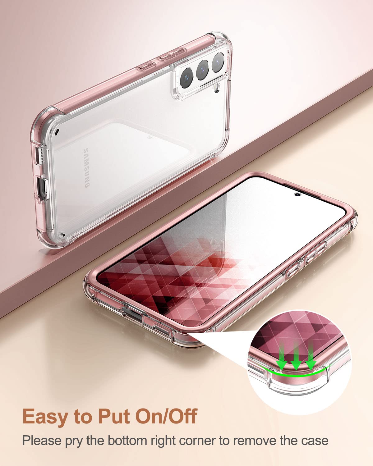 Suritch For Samsung Galaxy S22+ Plus Clear Case 6.6 (Only), [Built-In Screen Protector] Full Body Protective Hard Shell+Soft Tpu