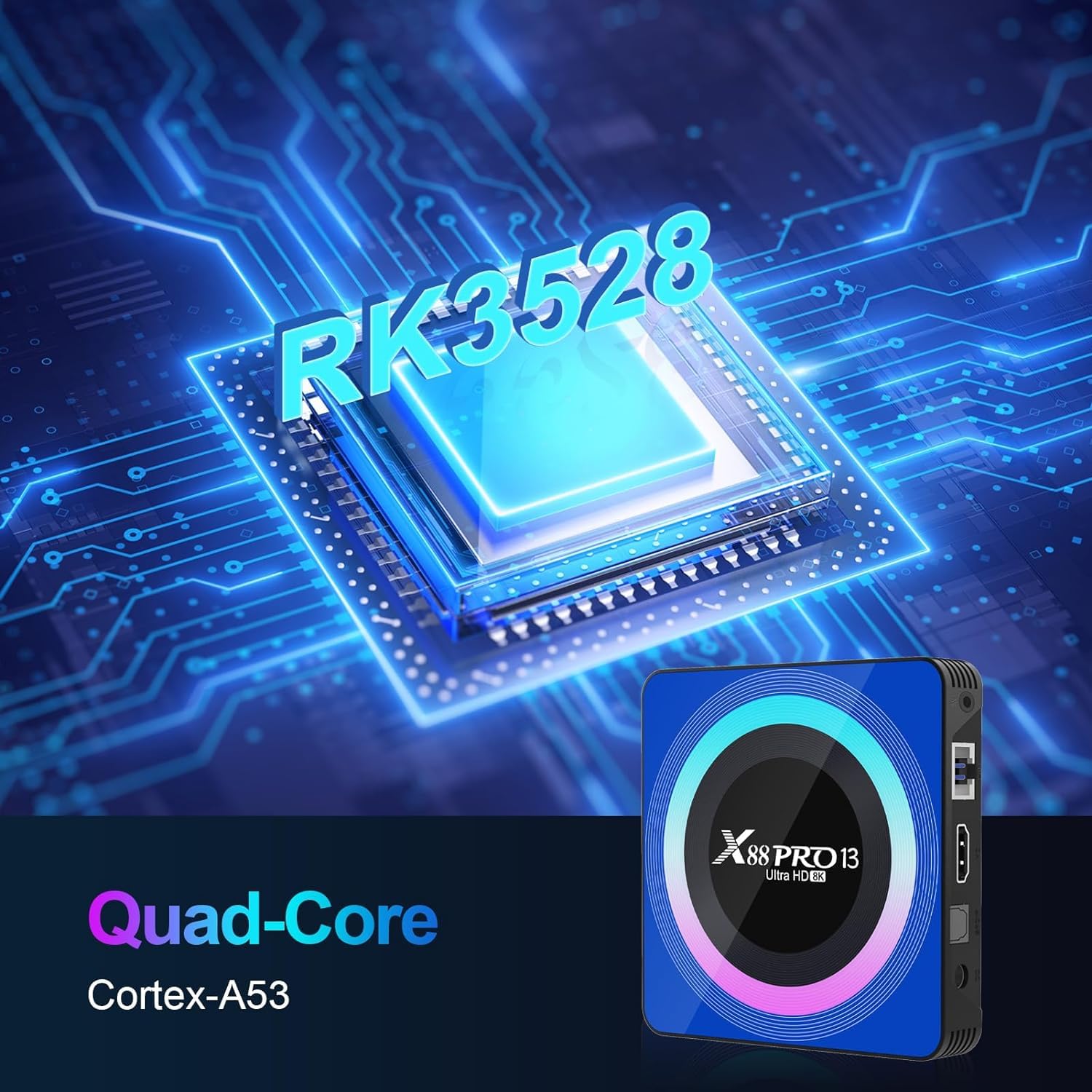 Android Tv Box 13.0, Android Box 4Gb Ram 64Gb Rom, Quad Core Android Smart 8K Tv Box With Mini Keyboard Support 2.4G/5.0Ghz Dual Wifi 100M Ethernet Bluetooth