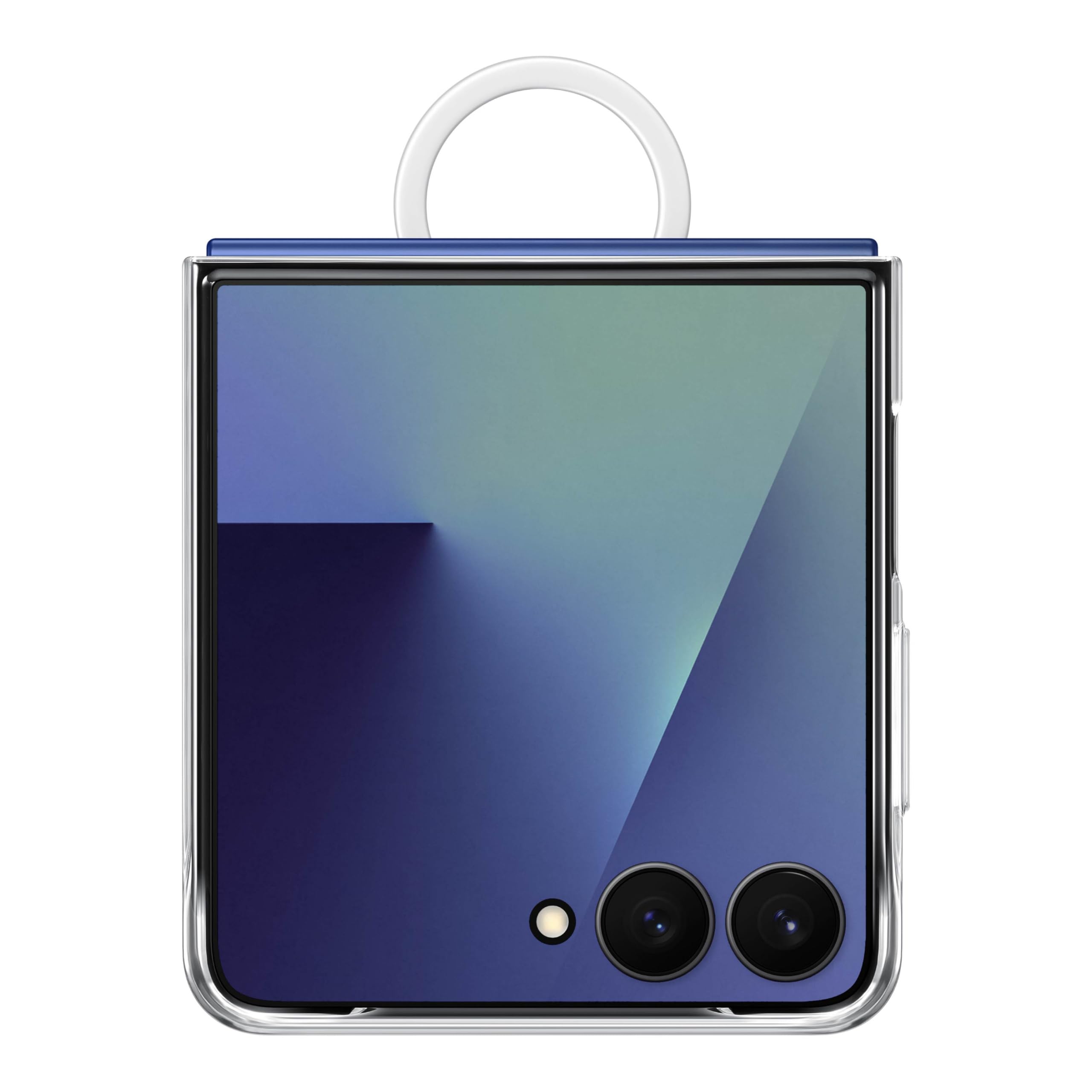 Samsung Galaxy Z Flip7 Ring Phone Case Clear, Protective Cover with Built-in Ring, Easy to Carry, Slim, Sleek, US Version, Trans