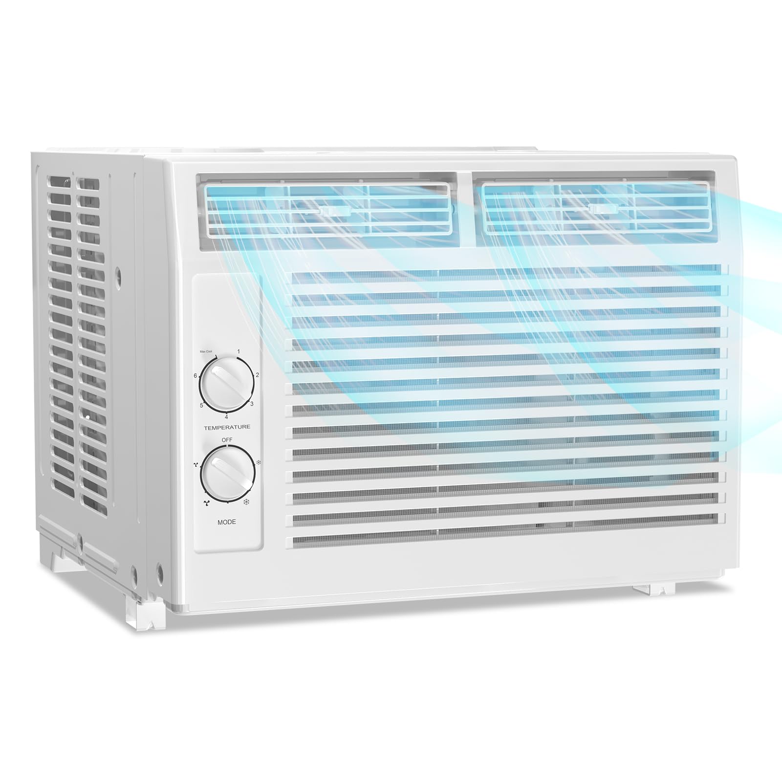 Electactic 5000 Btu Window Air Conditioner, AC Window Unit Up to 150 Sq.Ft, 2 Cooling & Fan Speeds,51DB Ultra-Quiet, Mechanical