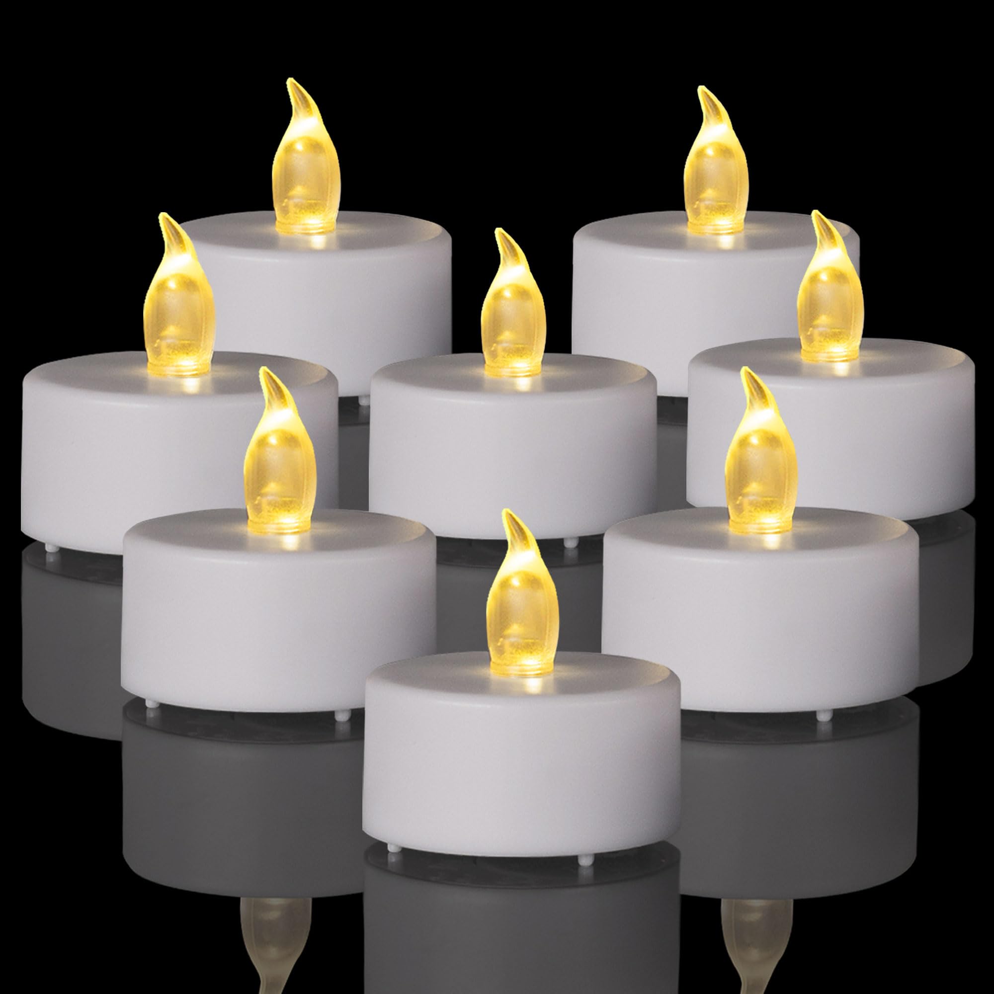 LED Battery Tea Light Candle - 100 Pack Flameless Candles Realistic and Bright Flickering Tealight Long Lasting 200 Hours for Ho