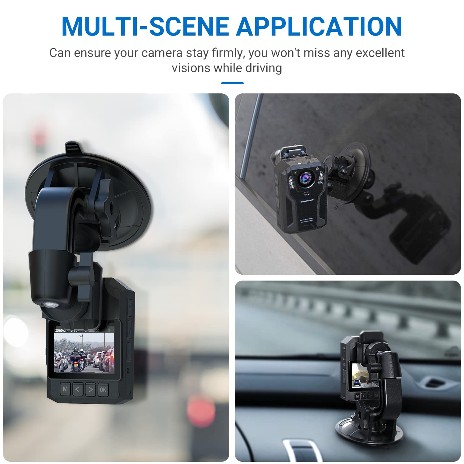 Aolbea Body Camera Suction Cup Mount With Easy Remove Washable Reuable Magic Sticky Gel Pad For P100 And Widely Compatible With