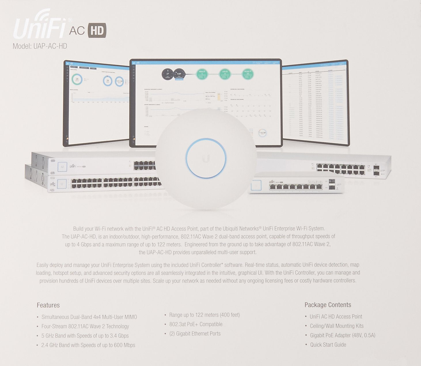 Ubiquiti Unifi Hd 802.11Ac Wave 2 Enterprise Wi Fi Access Point (Uap Ac Hd Us)