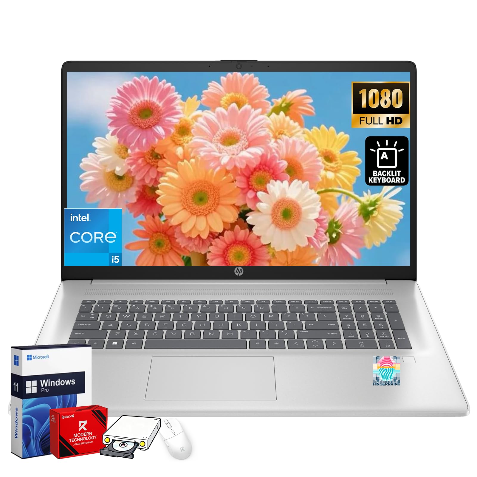 HP 17.3 Business Laptop, 20GB RAM 512GB SSD, FHD Anti-Glare Display, Intel 10-Core i5-1334U (Up to 4.6GHz), Backlit Keyboard, Fi
