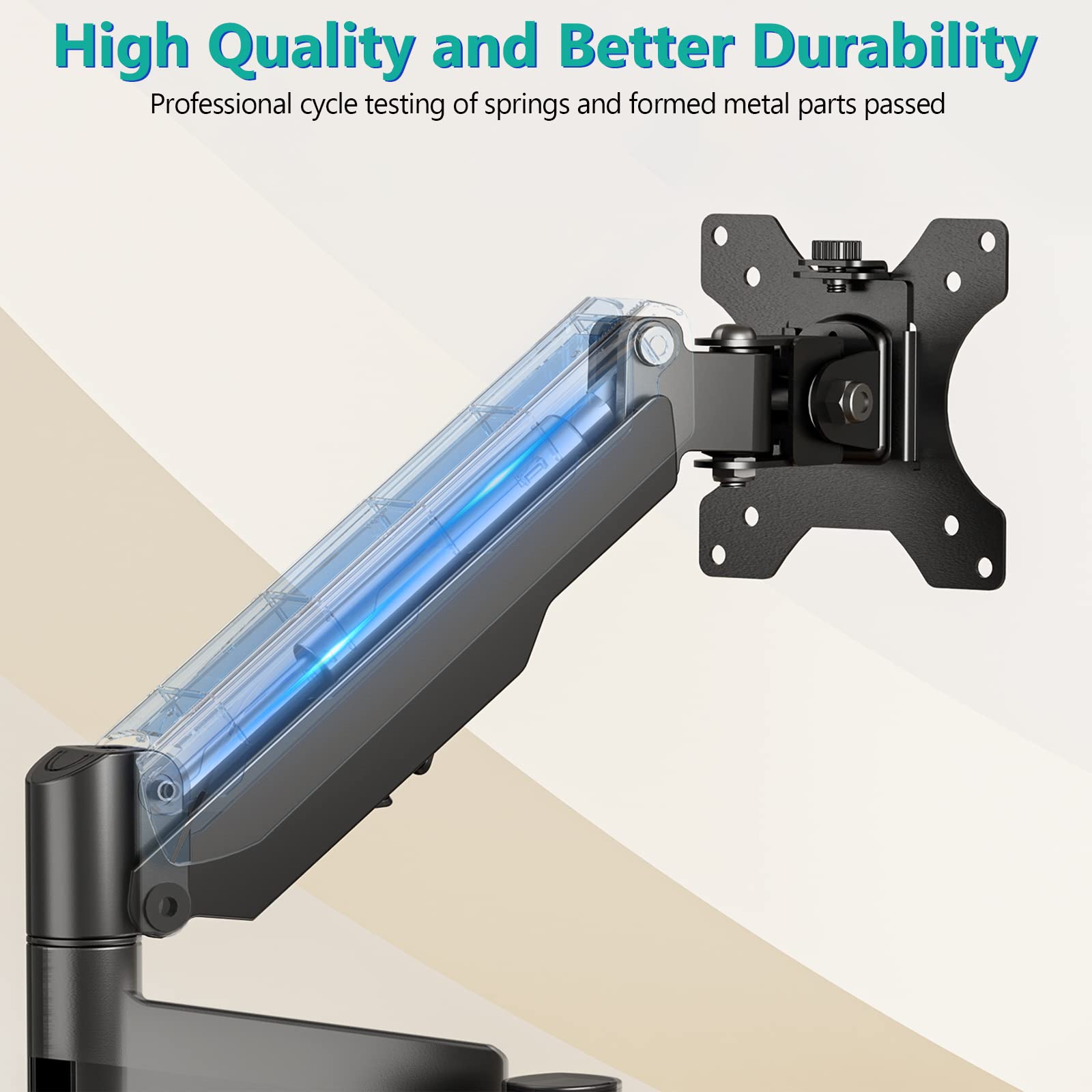 WALI Dual Monitor Mount, 17 32 Inch Adjustable Spring Dual Monitor Arm for Desk Holds Max 17.6 lbs Screens, Swivel Vesa Bracket with C Clamp, Grommet Mounting, Monitor Arms for 2 Monitors (GSDM002)