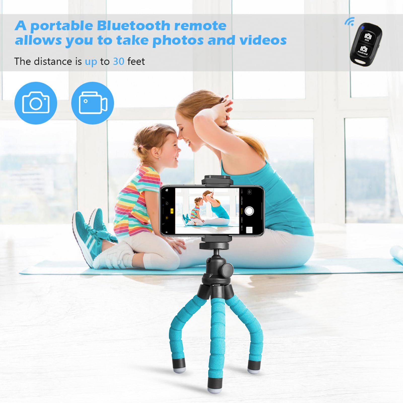 Ubeesize Phone Tripod, Portable And Flexible Tripod With Wireless Remote And Clip, Cell Phone Tripod Stand For Video Recording B