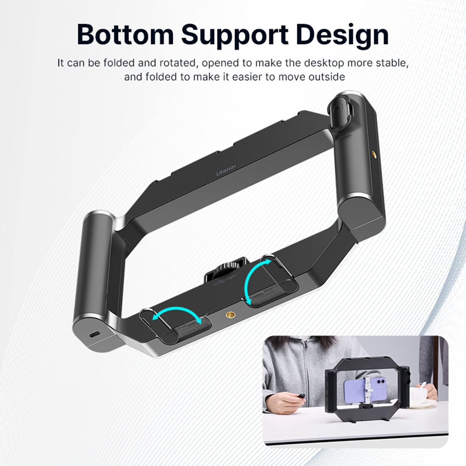 Ulanzi Smartphone Video Rig W Light And Remote Control For Videomaker Filming Maker Video Grapher, U-Rig Light Handheld Square R