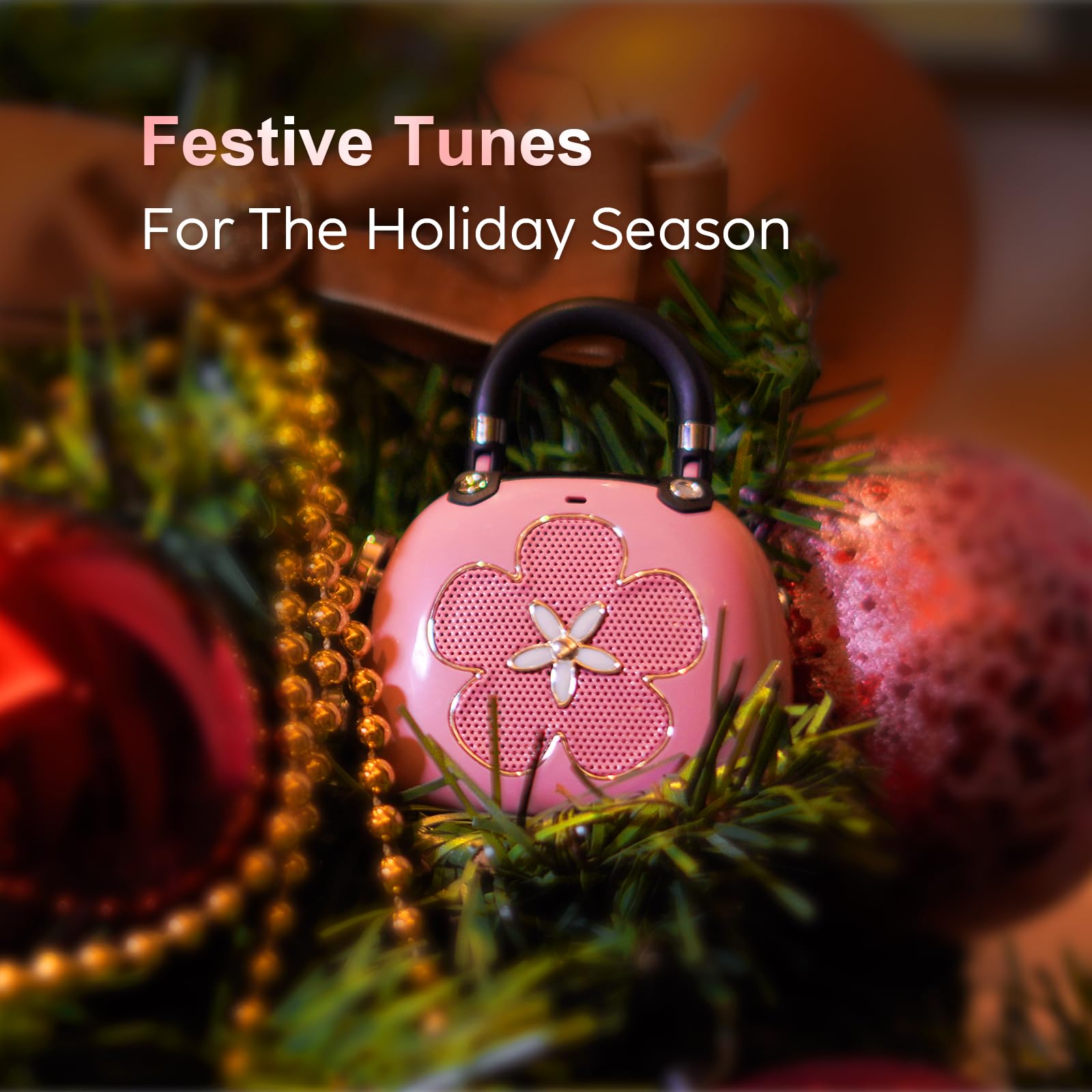 Doss Cute Bluetooth Speaker, Candy Mini Bluetooth Speaker With Mighty Sound, Retro Stylish Design, Adorable Speaker For Home, Room, Desk Decoration, Ideal Gifts Idea For Girls, Women Light Pink