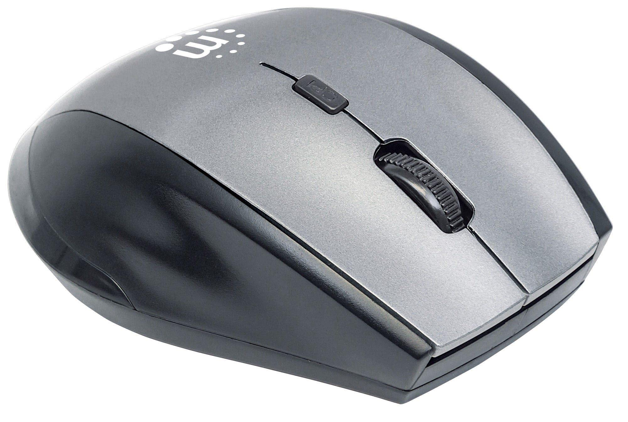 Manhattan Curve Wireless Optical Mouse   With Auto Power Management   For Laptops & Computers   Grey, 179379