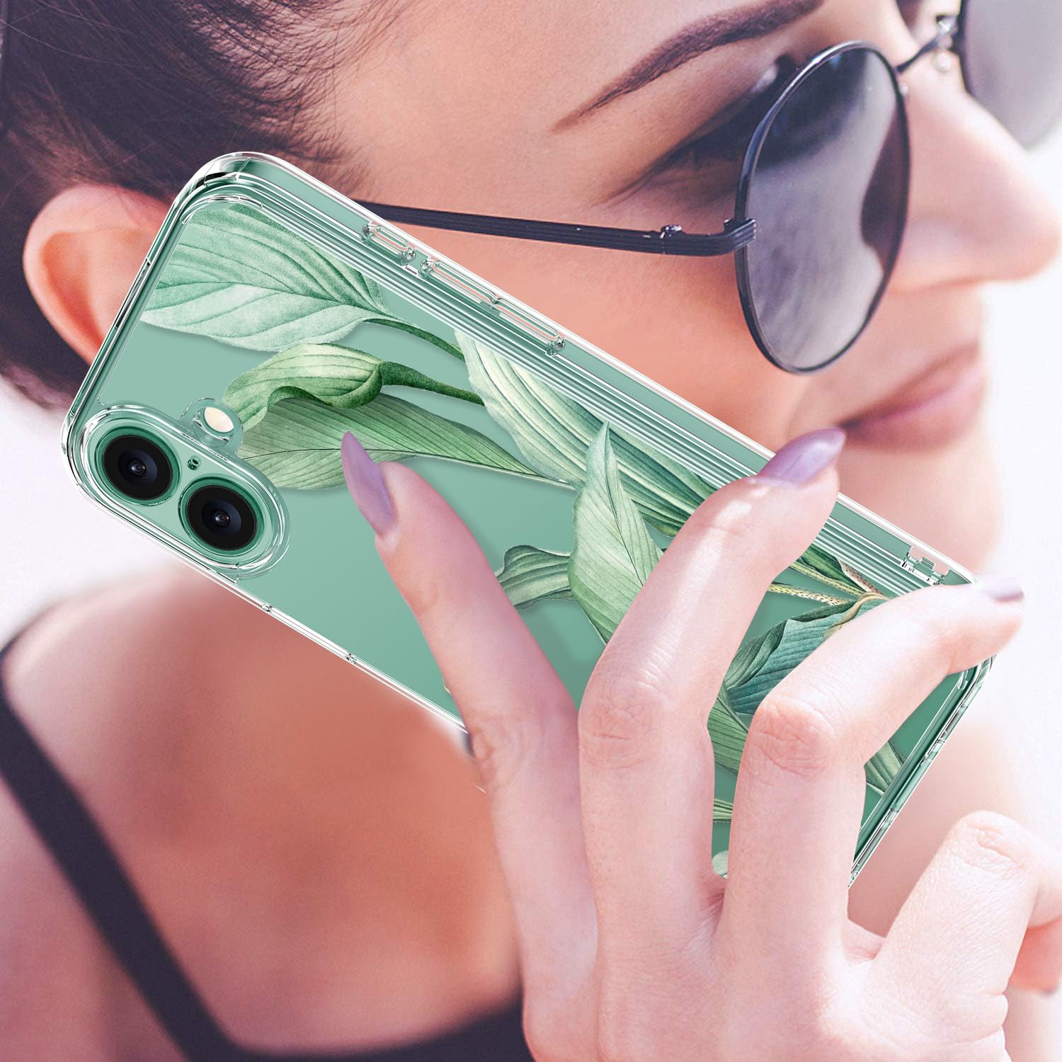 Luhouri For Iphone 16 Plus Case With Screen Protector   Crystal Clear Cover  Fashionable Pattern Design  Wireless Charging  Slim