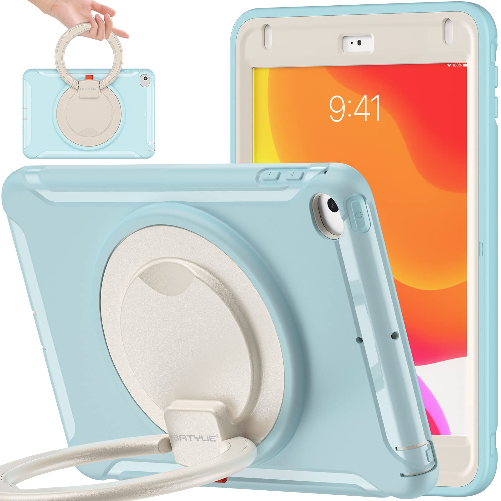 Batyue Ipad Mini 5 Case & Ipad Mini 4 Case;For Ipad Mini 5 (2019) & Ipad Mini 4 (2015);Protective Rugged Case With Pencil Holder